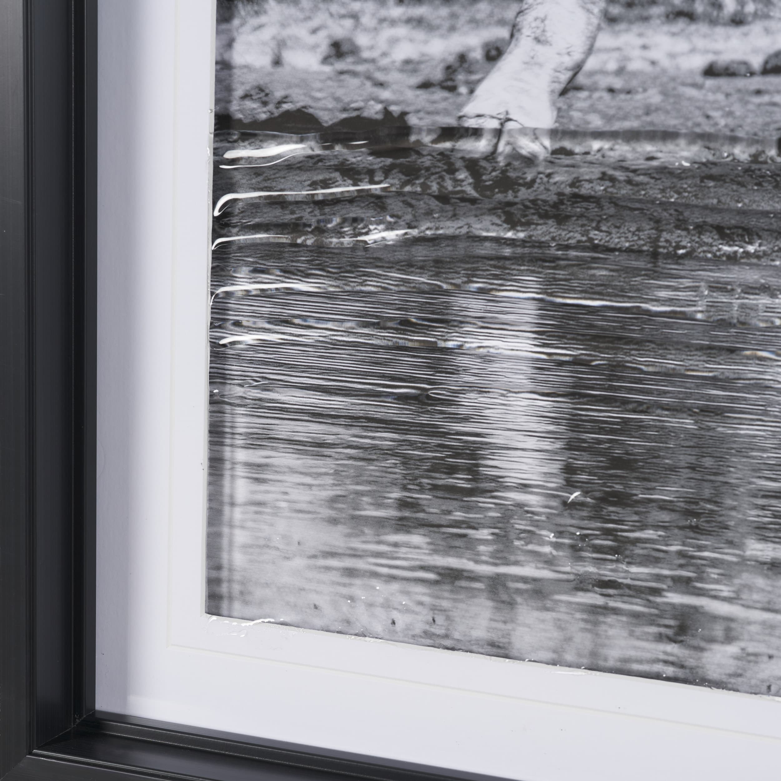 Thirsty Savanna Giraffes(Set of 2) by Jun Zuo Hand-Embellished Framed Photo Print Matted under Glass — product photograph