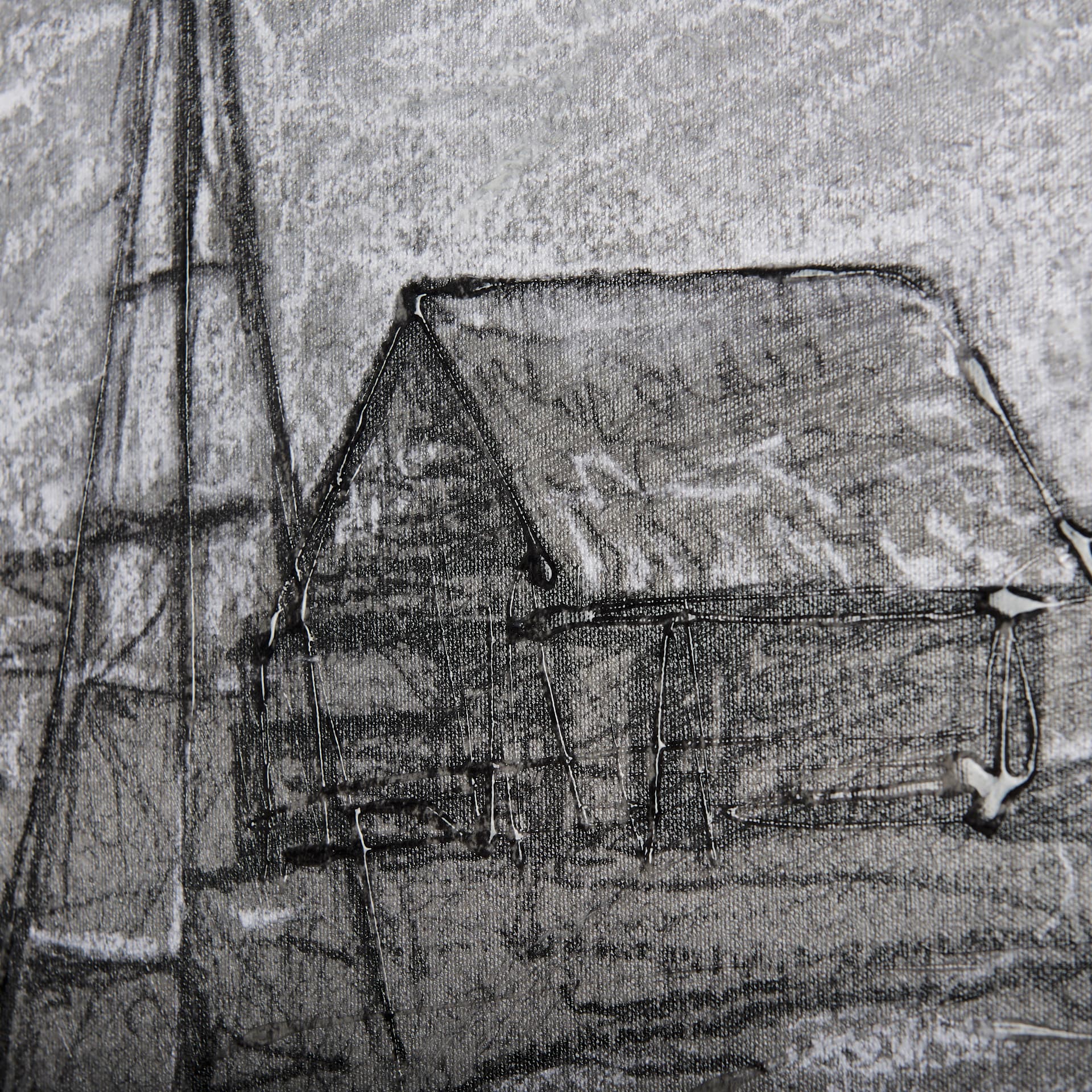 Farm view sketch I by Mercana Studio a Hand Embellished Textured Canvas — product photograph