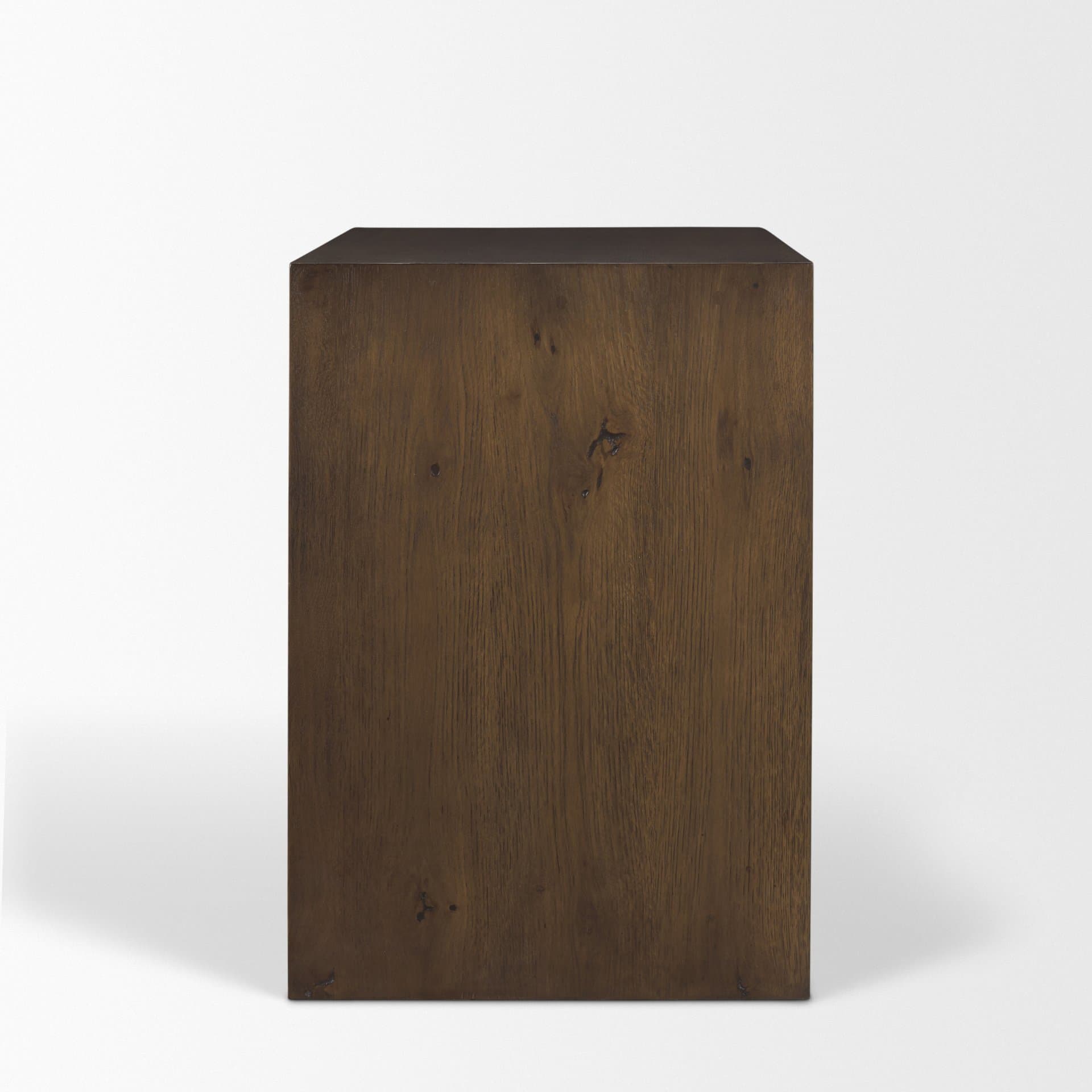 Belford 3-Drawer Dark Brown Oak Wood Closed Nightstand — product photograph