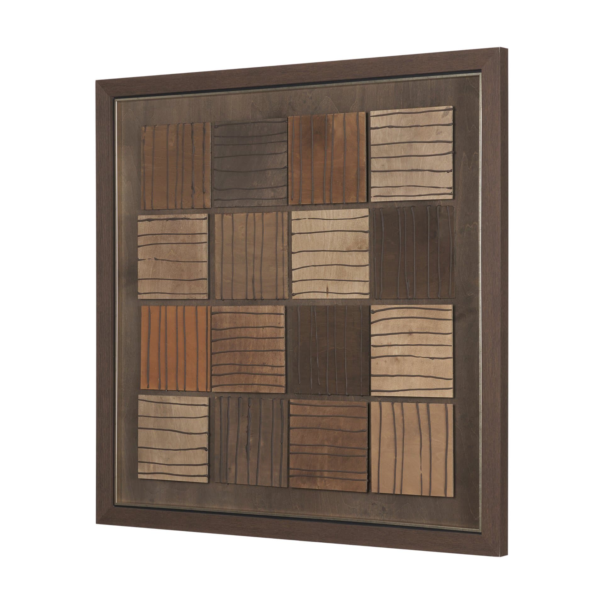 Timber Mosaic II by Mercana Studio Handmade Original Framed Artwork Matted — product photograph