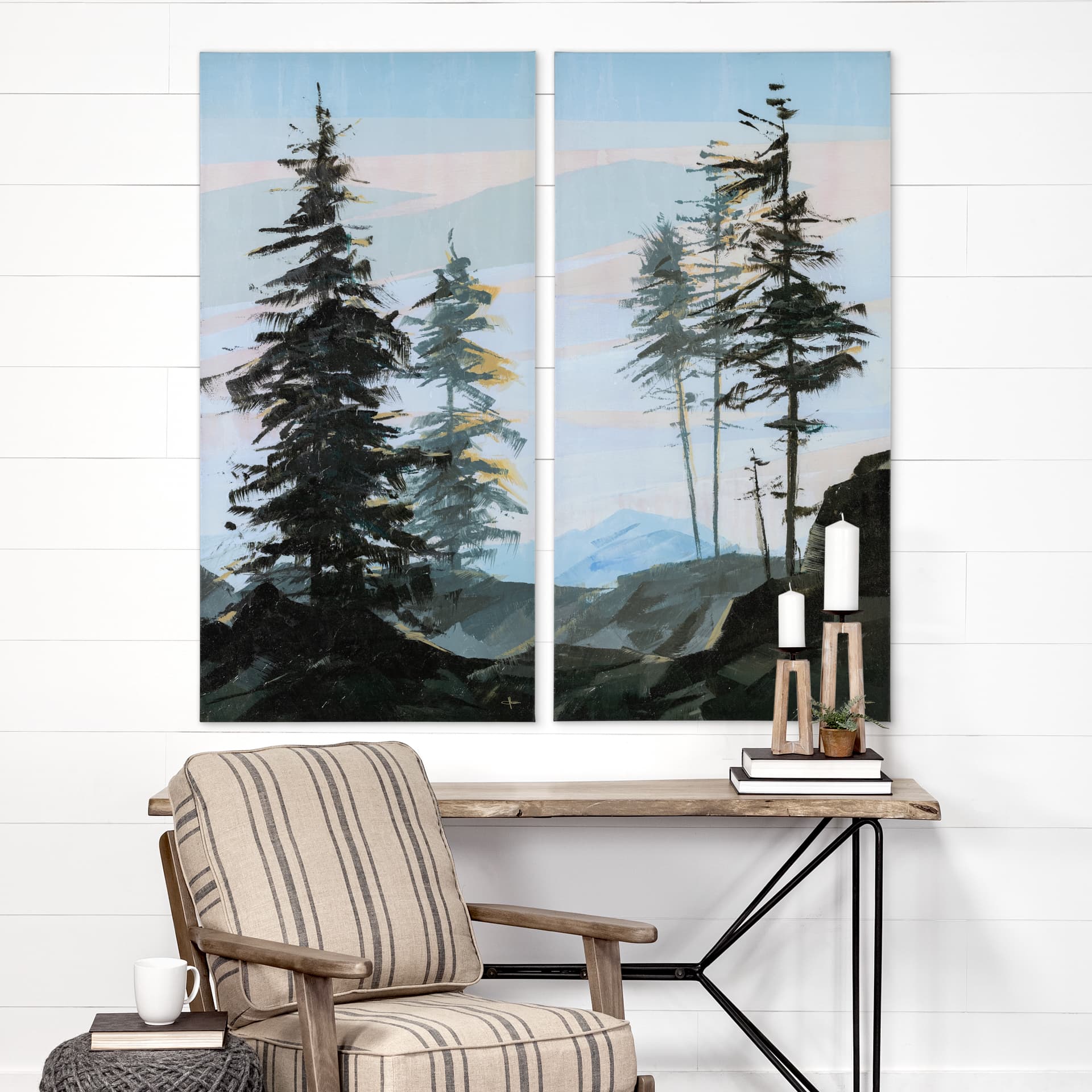 Guardian II by Jonathan Klassen a Hand Embellished Textured Canvas — in a styled room