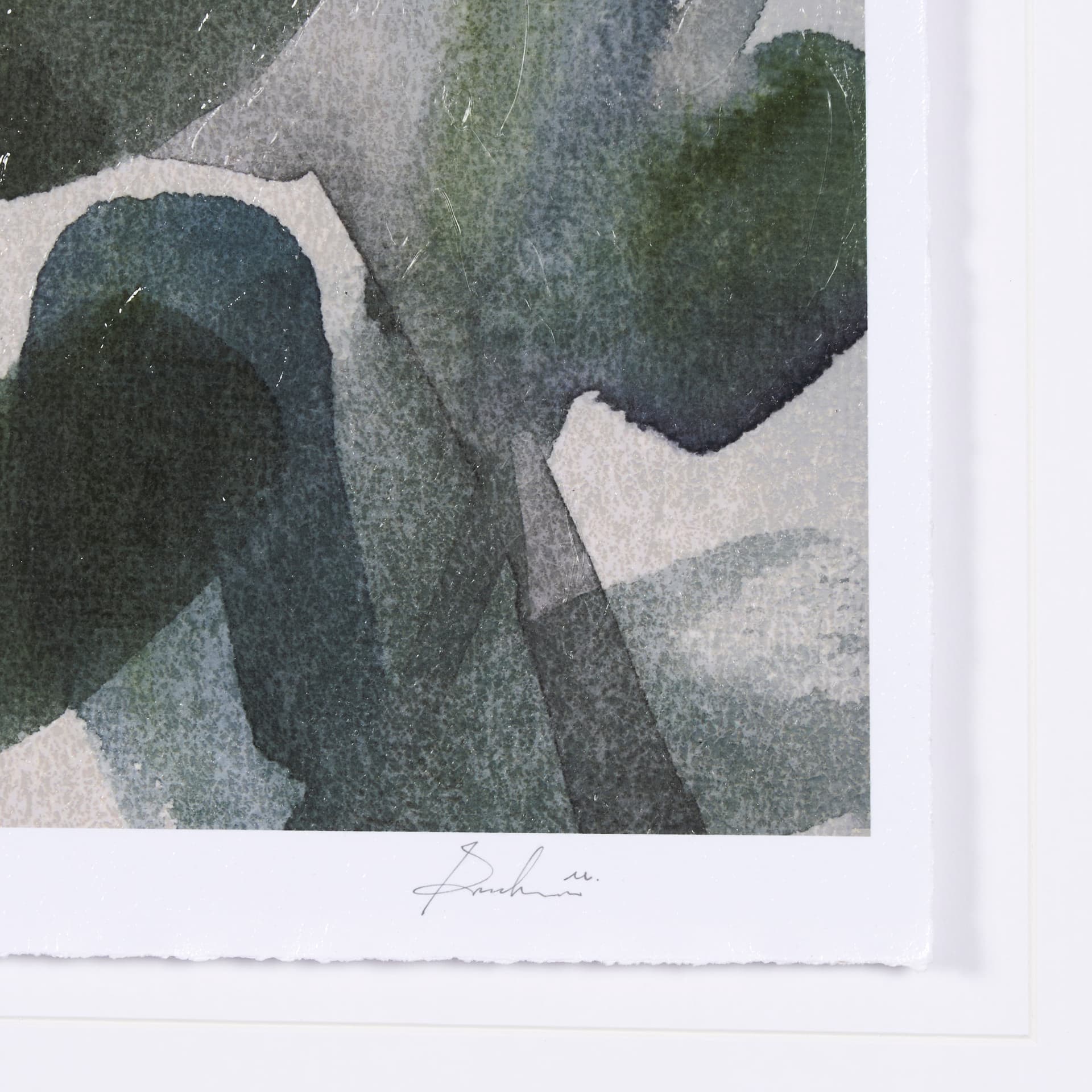 Summer Foliage II by Mercana Studio a Hand Embellished Textured Framed Art Print Matted under Glass — product photograph