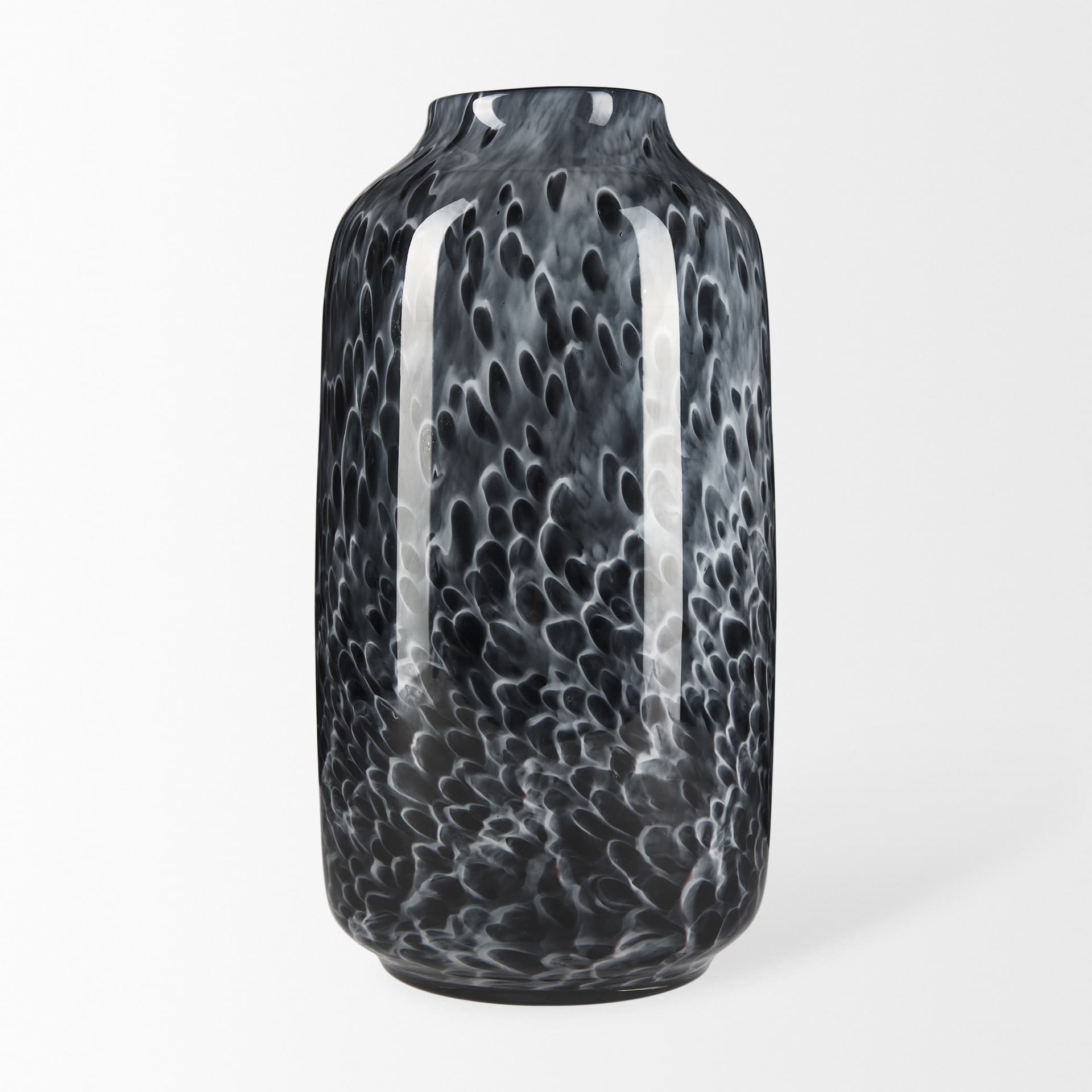 Masai Large Black Mottled Glass Vase — product photograph