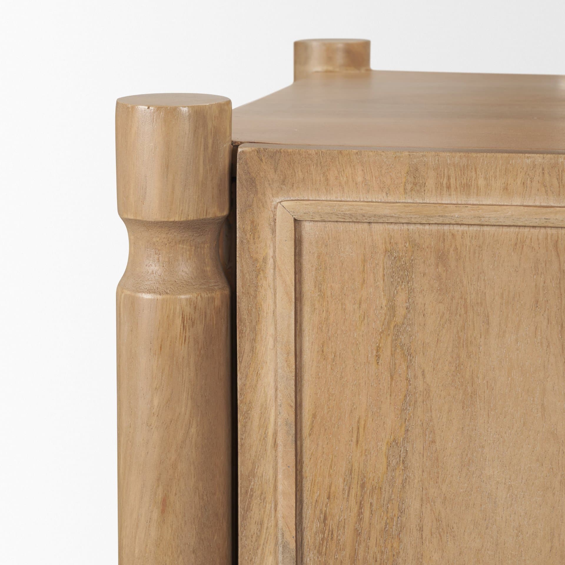 Phil Light Brown Wood 2 Door 1 Drawer w/ Pull Down Media Console — product photograph