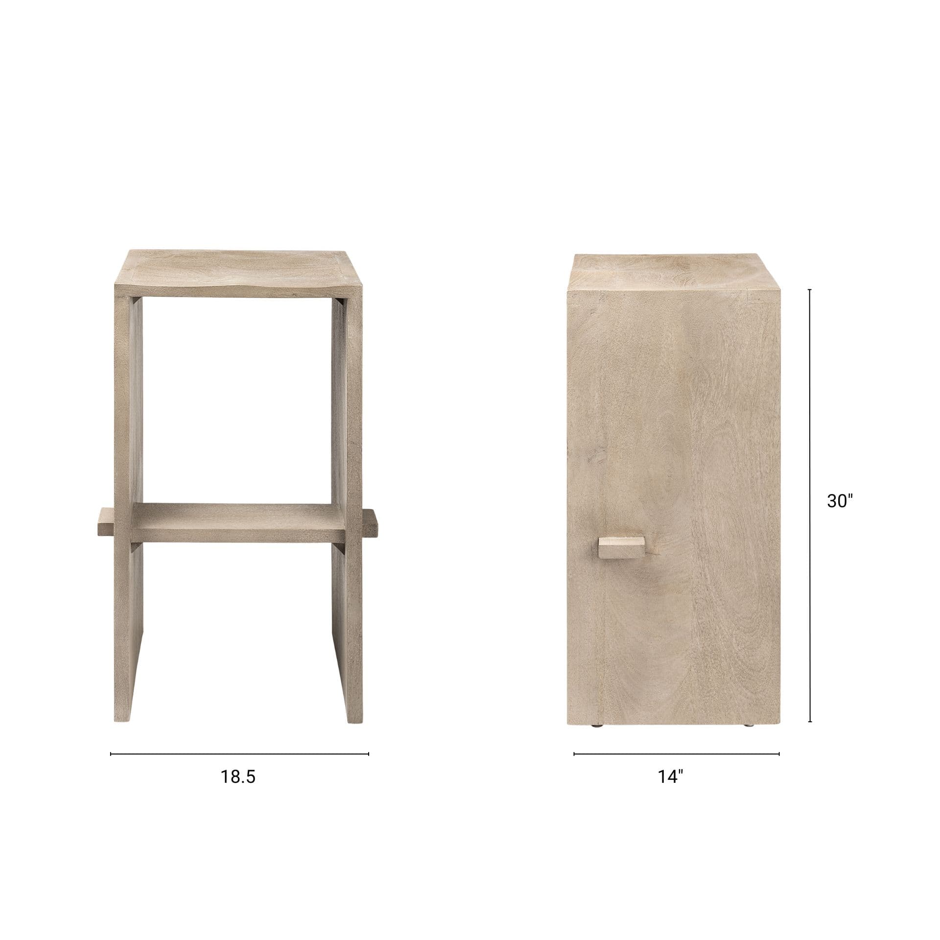 Aida Backless 30in Seat Bar Stool | Light Gray — product photograph