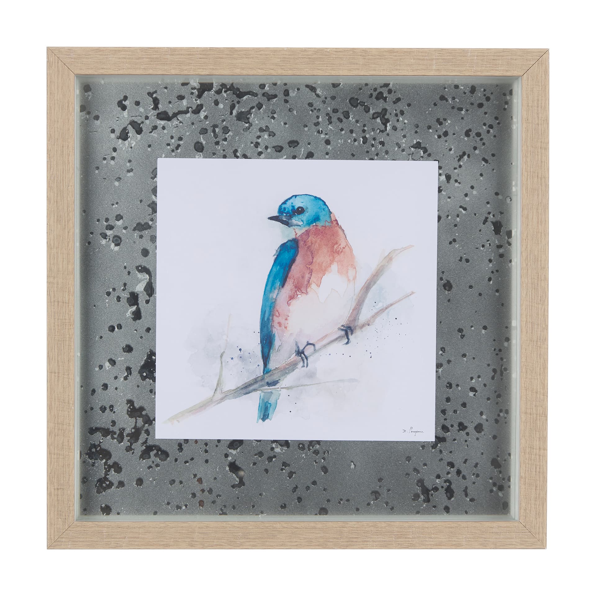 Eastern Blue VI by Mercana Studio a Hand Embellished Textured Framed Art Print Matted under Glass — product photograph