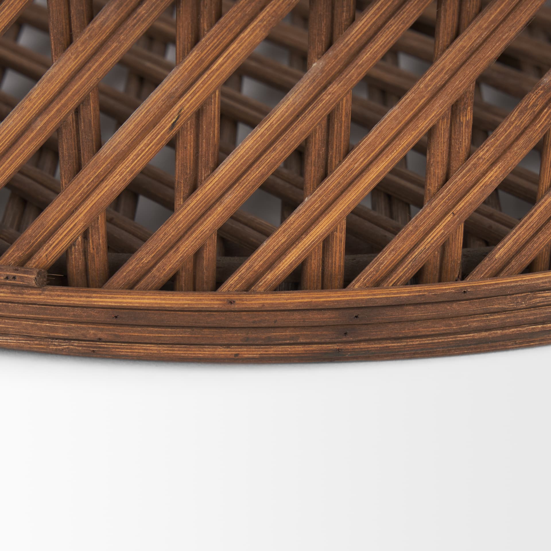 Thala Medium Brown Round Wicker Tray (Set of 2) — product photograph