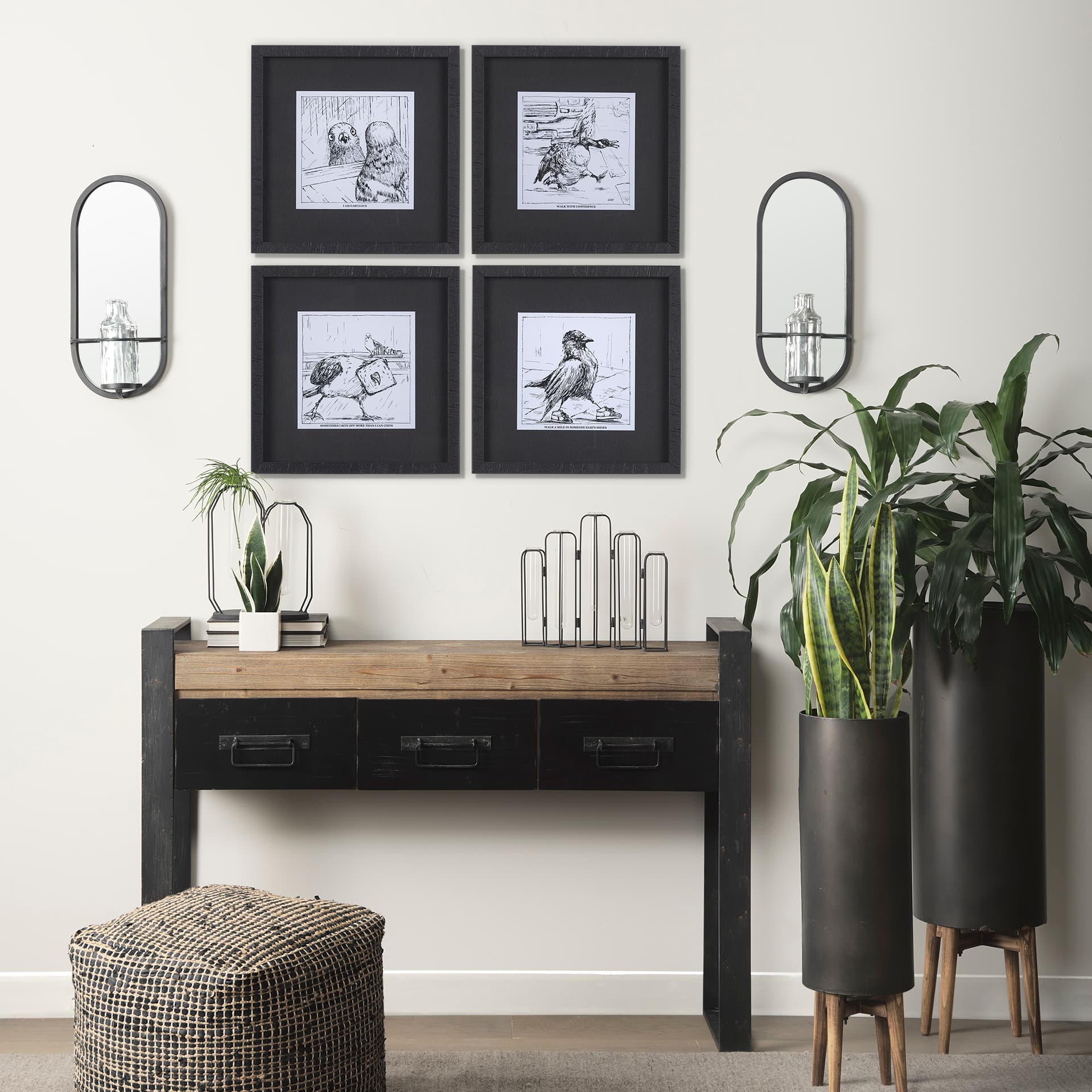 Animal Talk I by Mercana Studio a Framed Art Print Matted under Glass — in a styled room