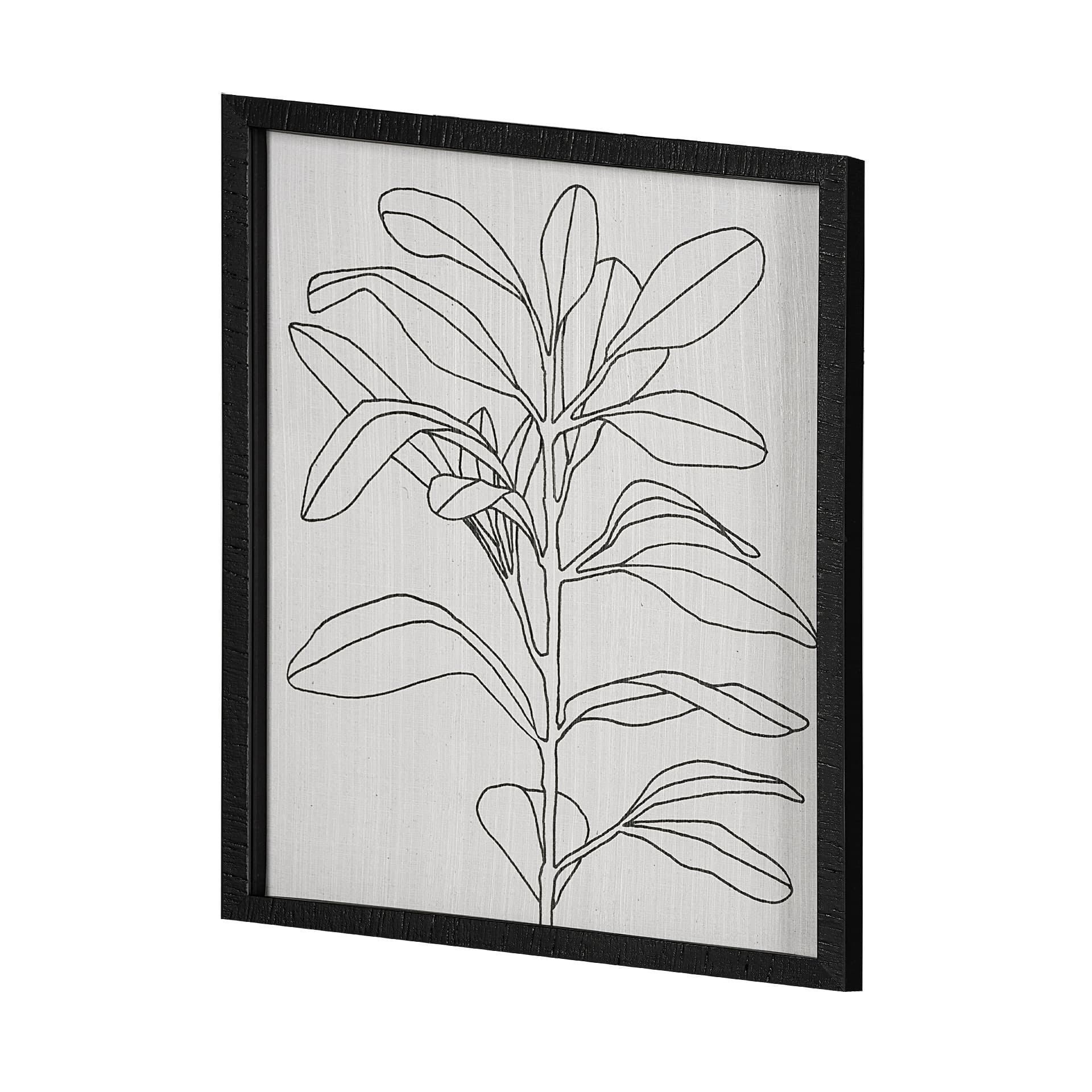 Olive Branch Countour I by Emma Scarvey Hand Embellished Textured Framed Art Print Matted under Glas — product photograph