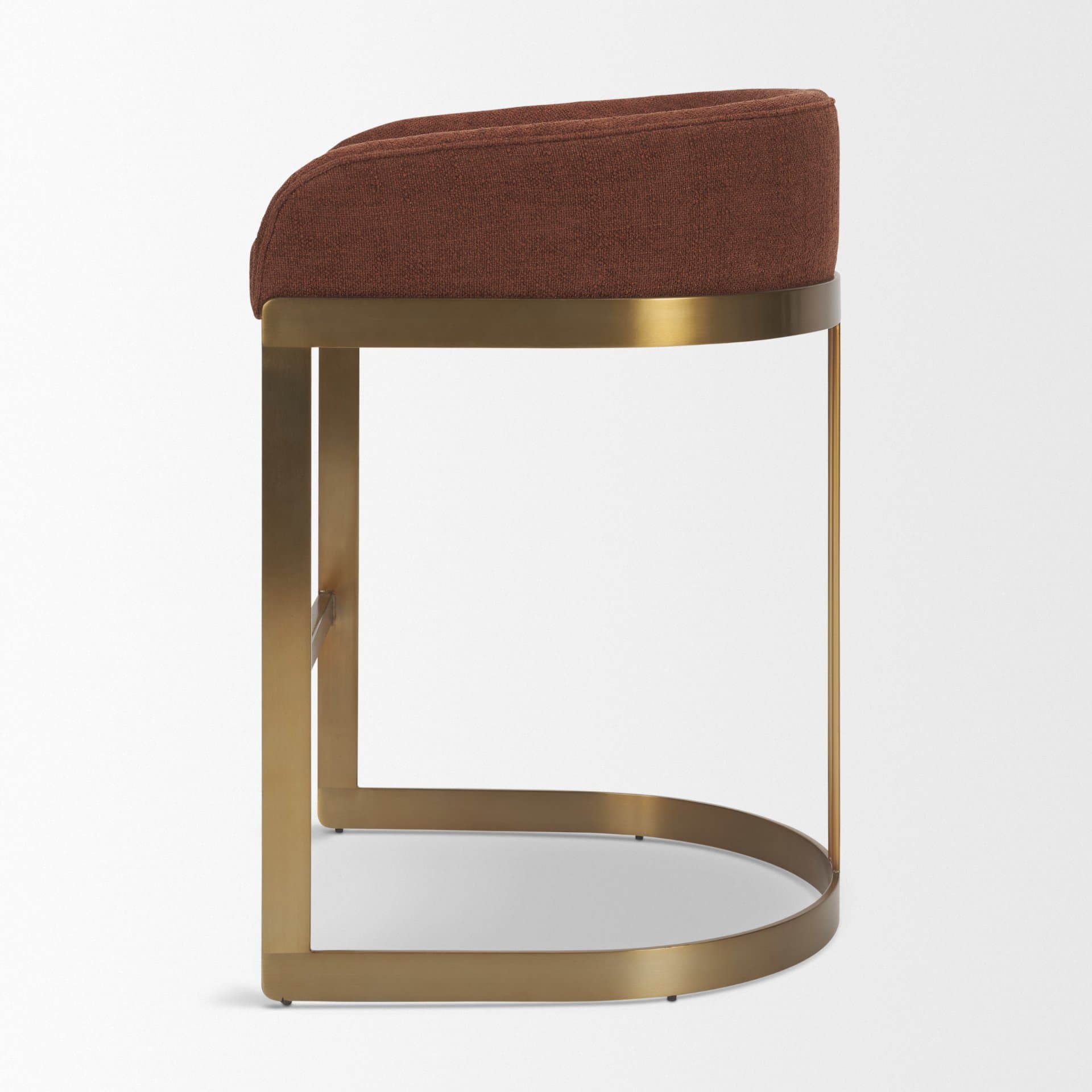 Hollyfield Backless 28.7in Seat Bar Stool | Burgundy Fabric w/ Metal — product photograph