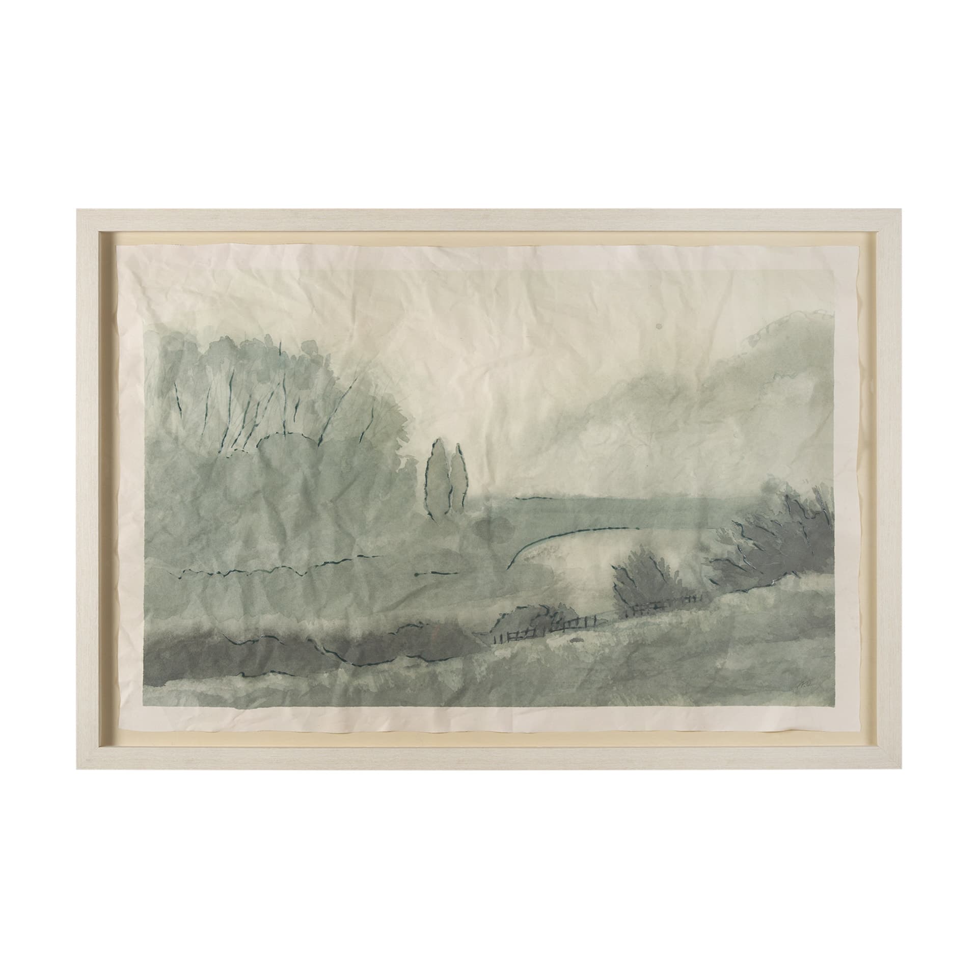 Off By The River by Mercana Studio a Hand Embellished Framed Art Print Matted under Glass — product photograph