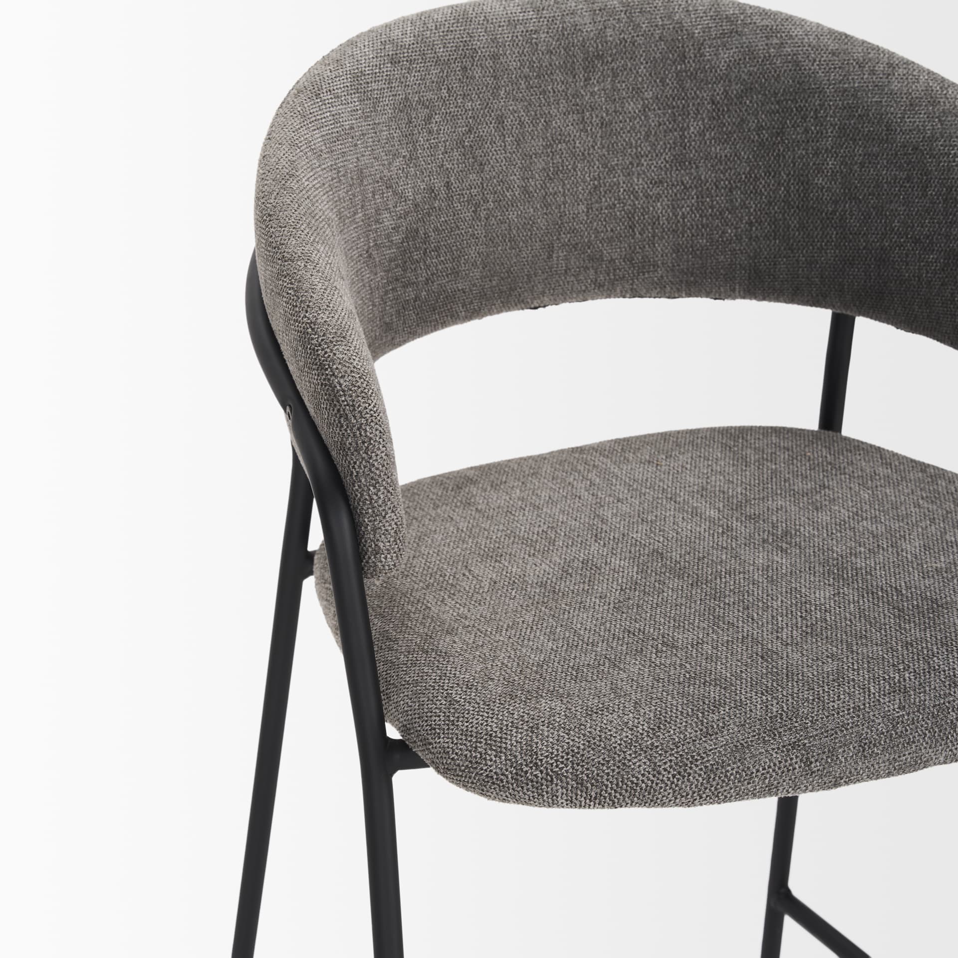 Carolyn Low Back 25.9in Seat Counter Stool | Gray Fabric — product photograph