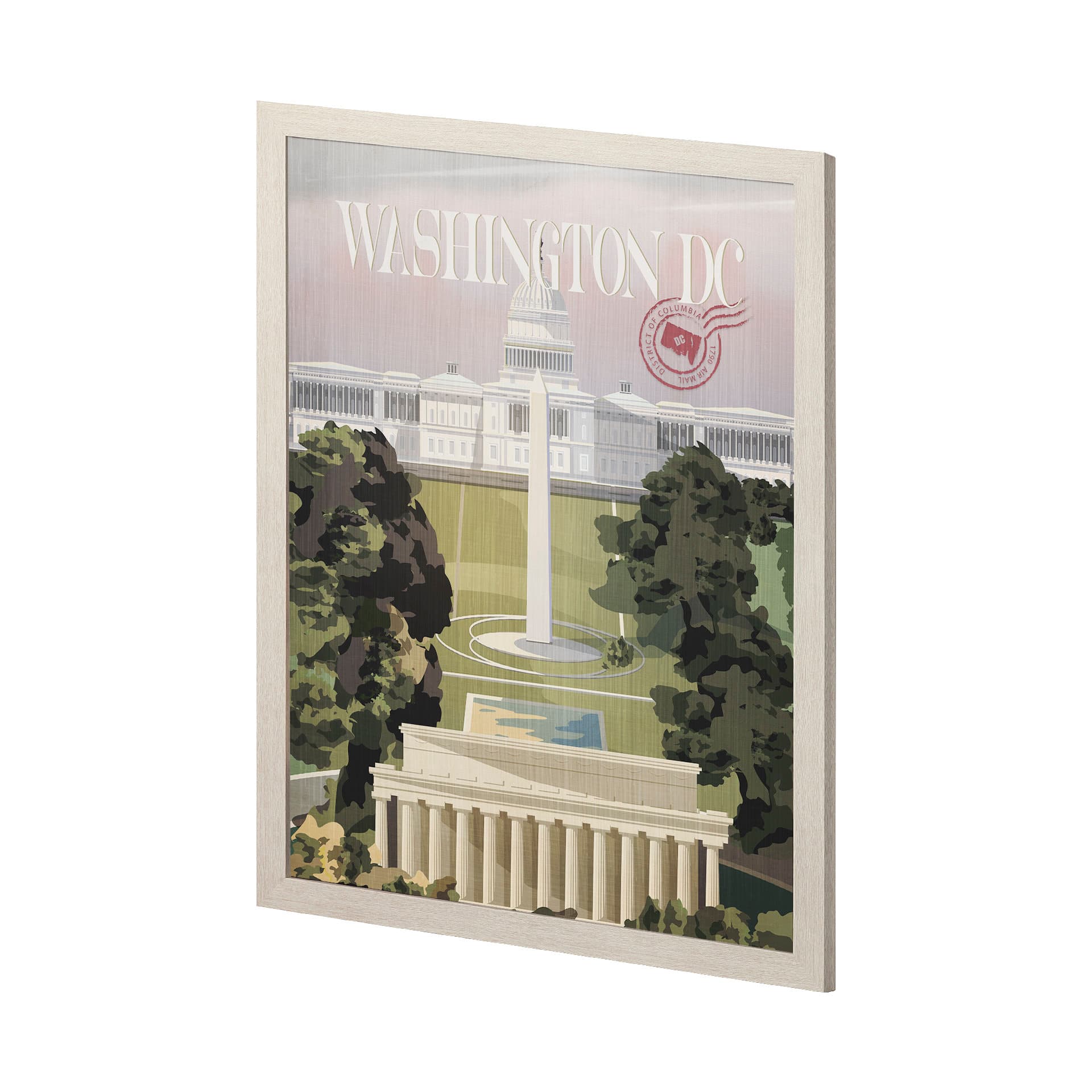 Washington DC Go USA (L) by Mercana Studio a Hand Embellished Decograph Framed Art Print — product photograph