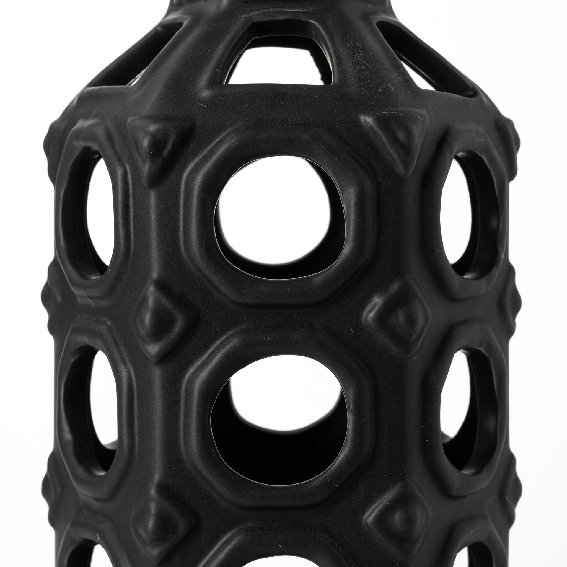 Brunel Large Black Drum-Shaped Ceramic Vase — product photograph