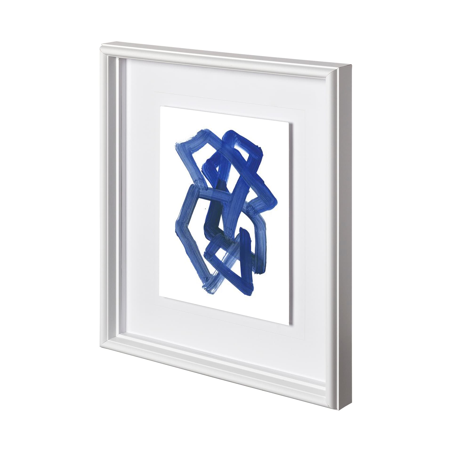 Continuous Blue 3 by Lora Gold a Hand Embellished Textured Framed Art Print Matted under Glass — product photograph