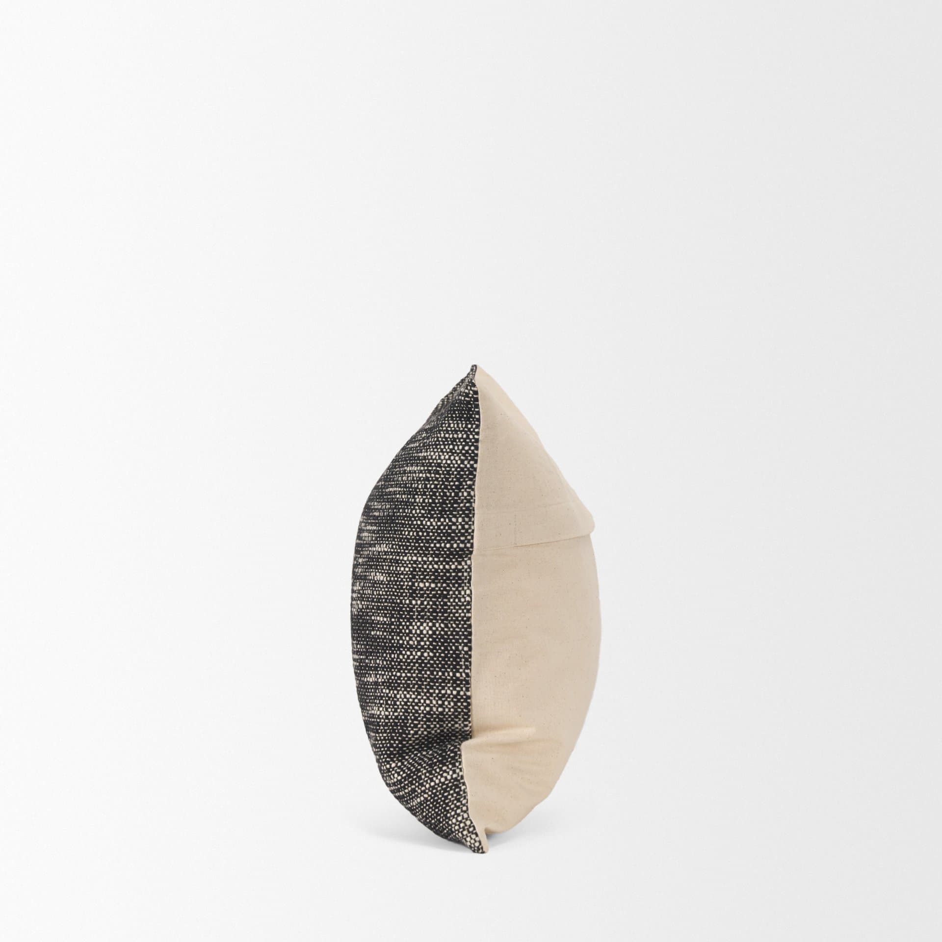 Jalia 14x26 Cream/Black Cotton Decorative Lumbar Pillow Cover w/Down Filler — product photograph
