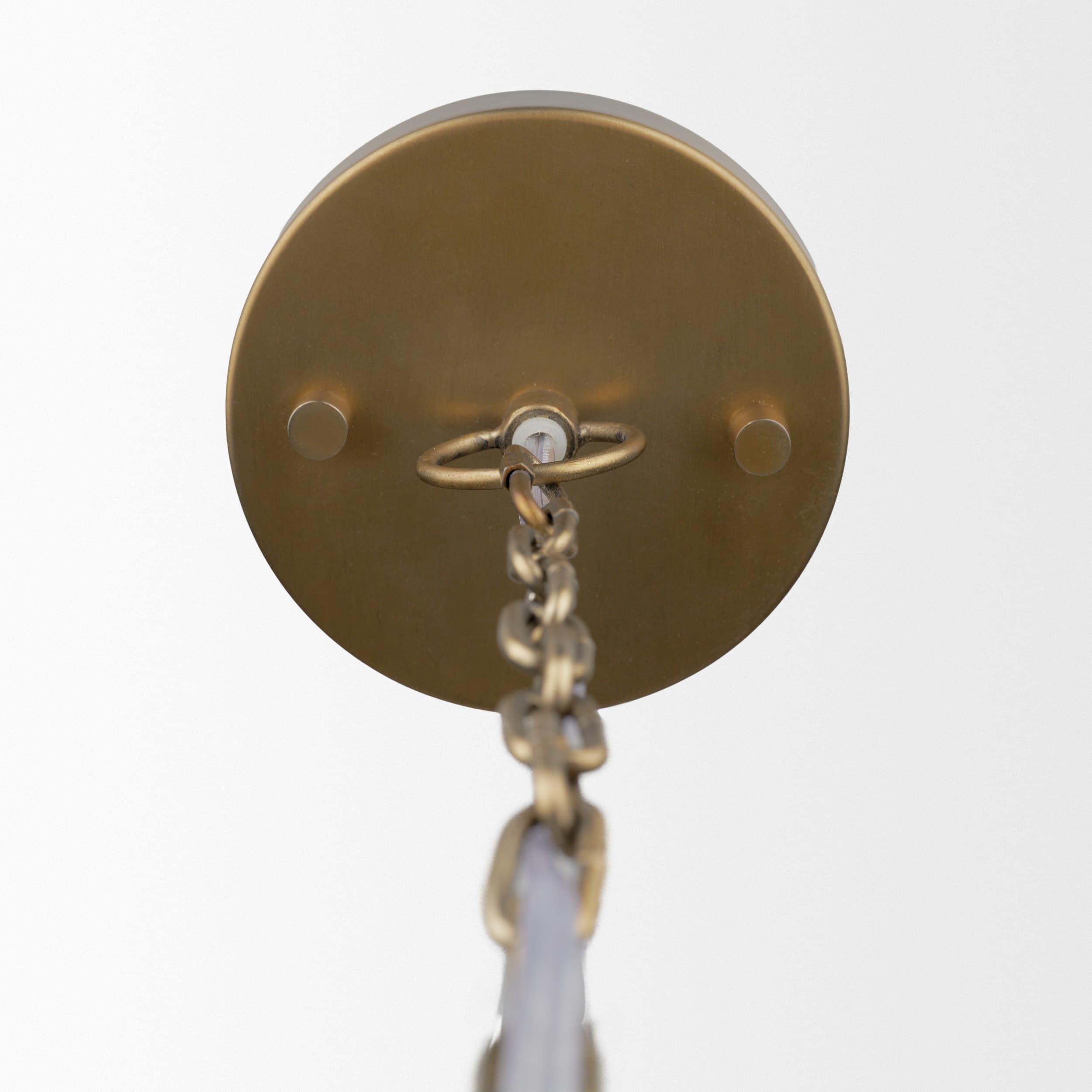 Keller Wide Antiqued Brass Metal 1-Light Pendant — product photograph