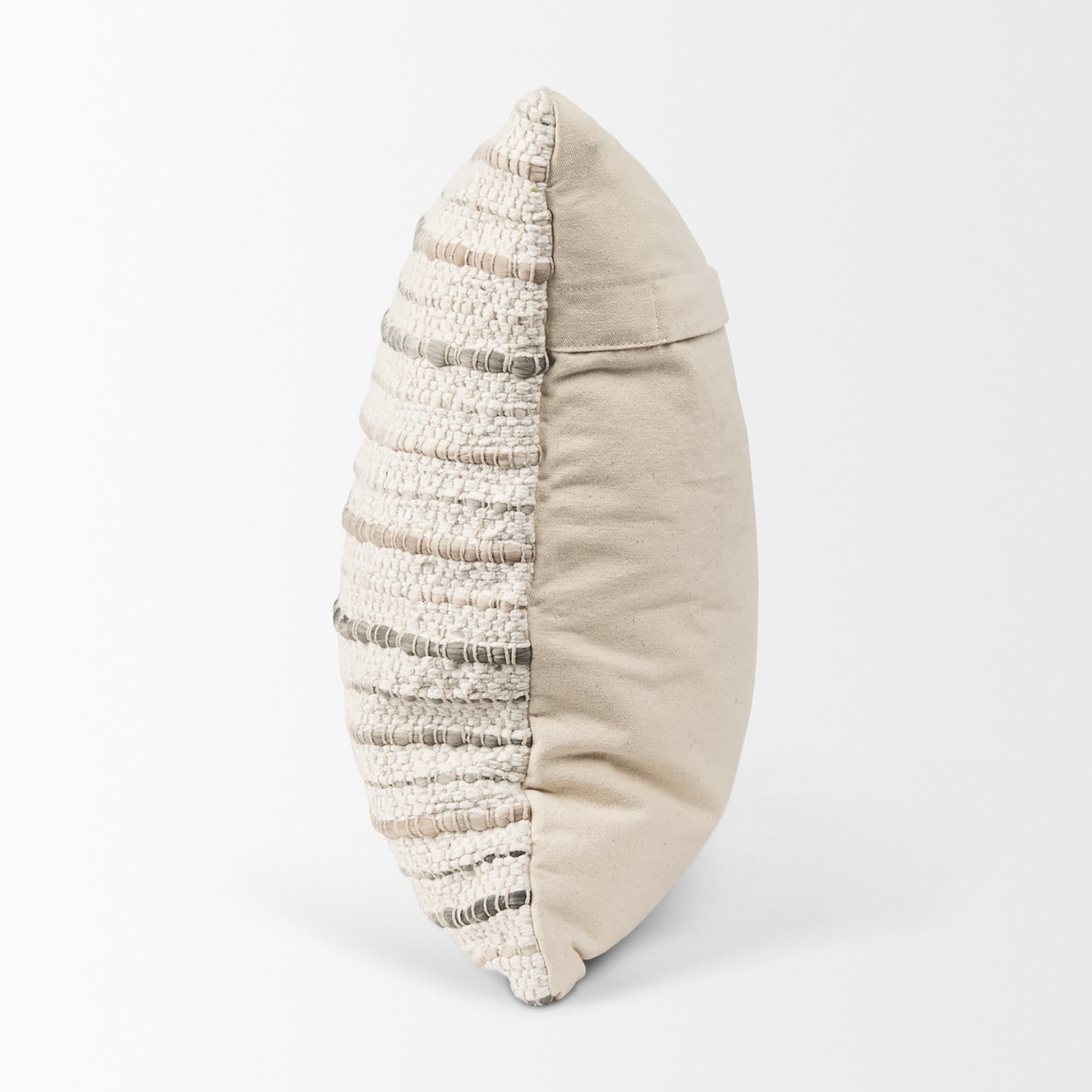 Kodi 20x20 Cream with Stripes Square Pillow Cover w/Non-Allergen Filler — product photograph