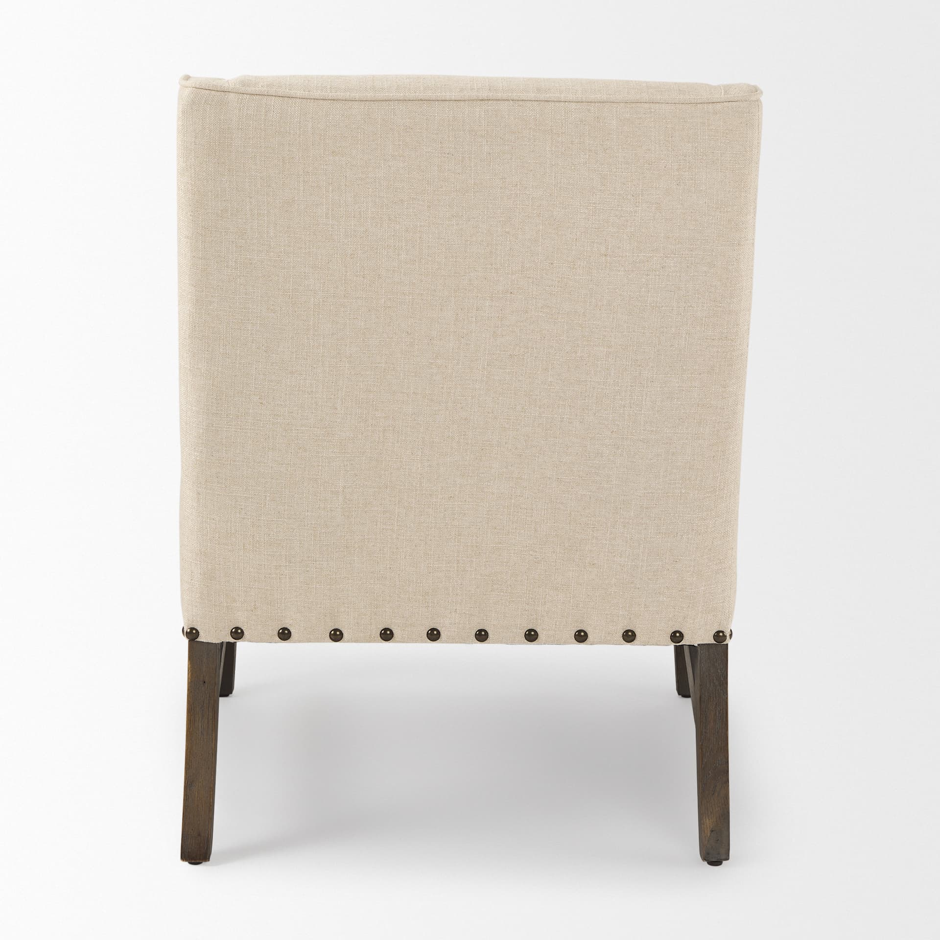 Kensington Cream Linen Fabric and Wood Accent Chair — product photograph