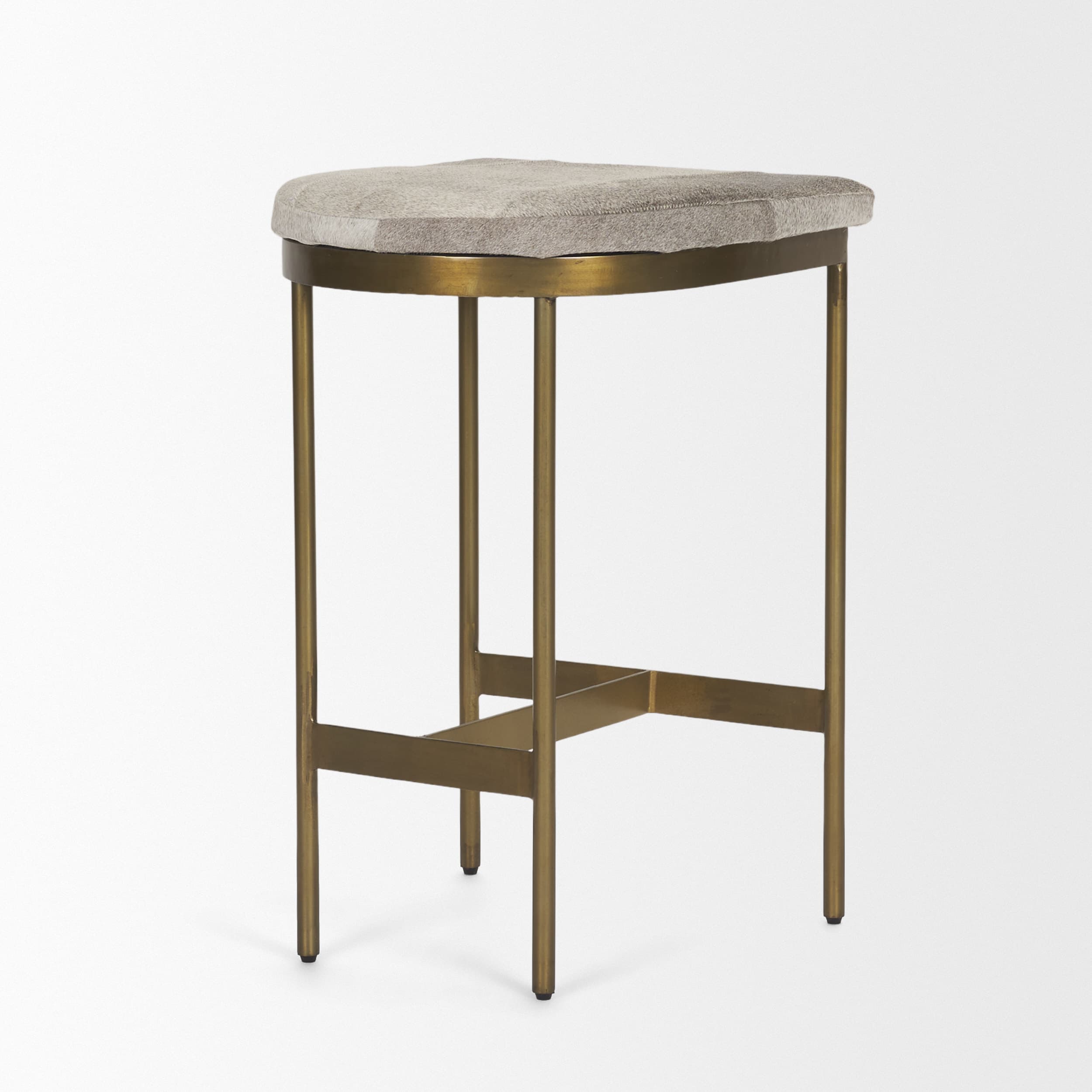Millie Backless 26.25in Seat Counter Stool | Gray Hair-On-Hide — product photograph