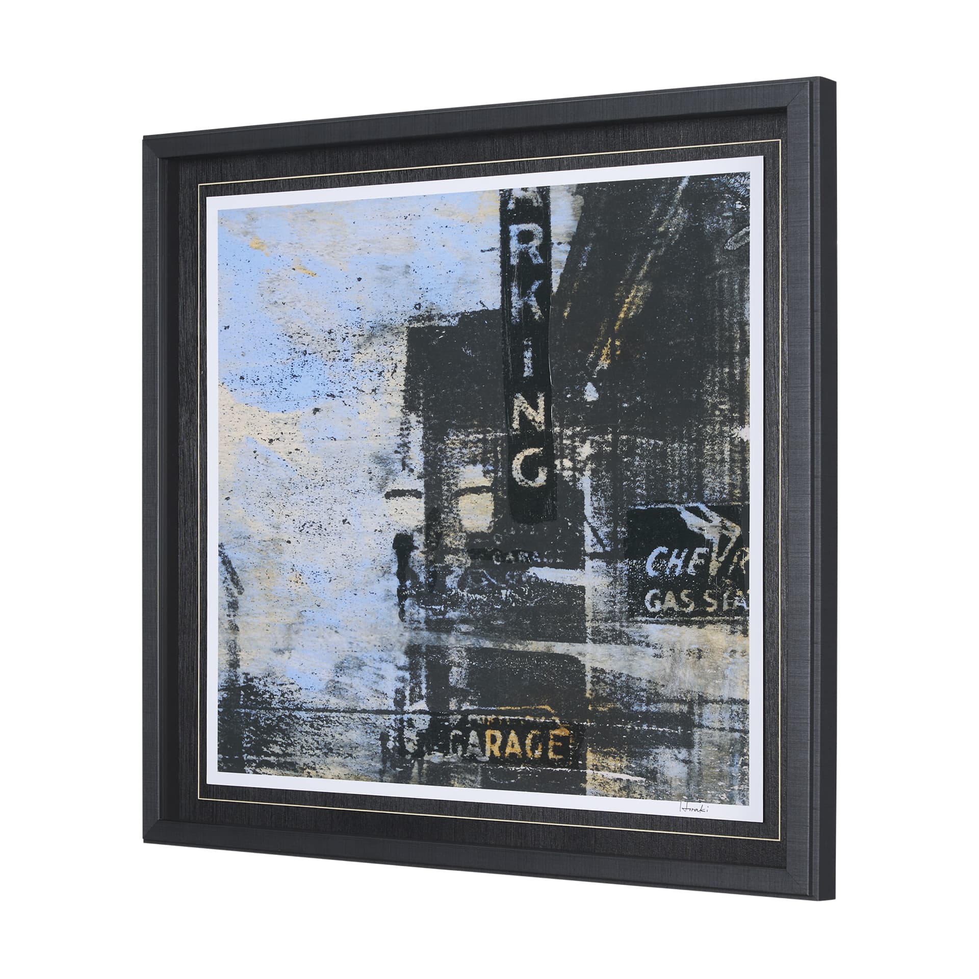 City Vibe II by Mercana Studio a Hand Embellished Textured Framed Art Print Matted under Glass — product photograph