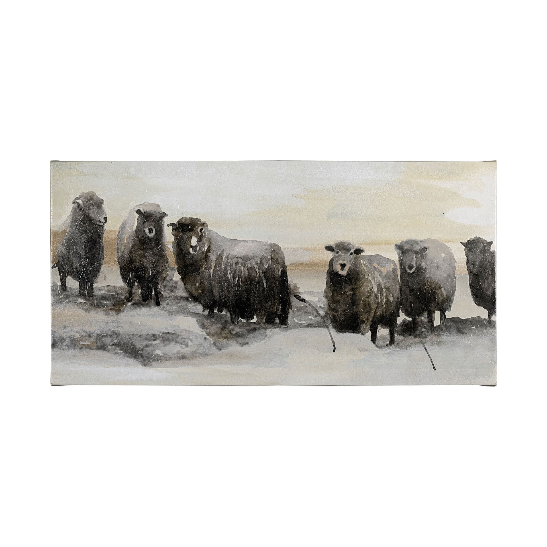 Winter Sheeps I by Stellar Design Studio a Hand Embellished Textured Canvas — product photograph
