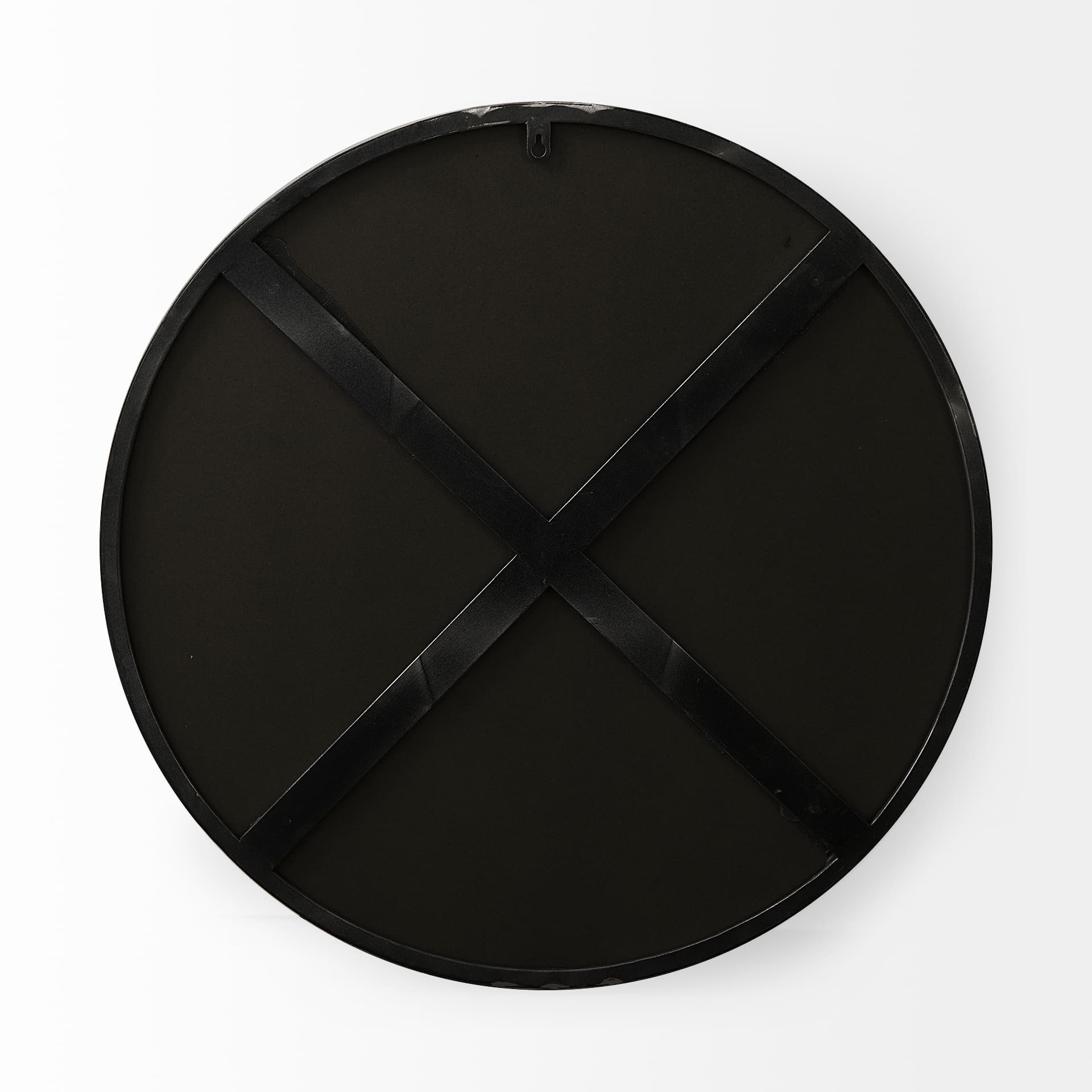Adrianna 24.4" Gold Metal Round Mirror — product photograph