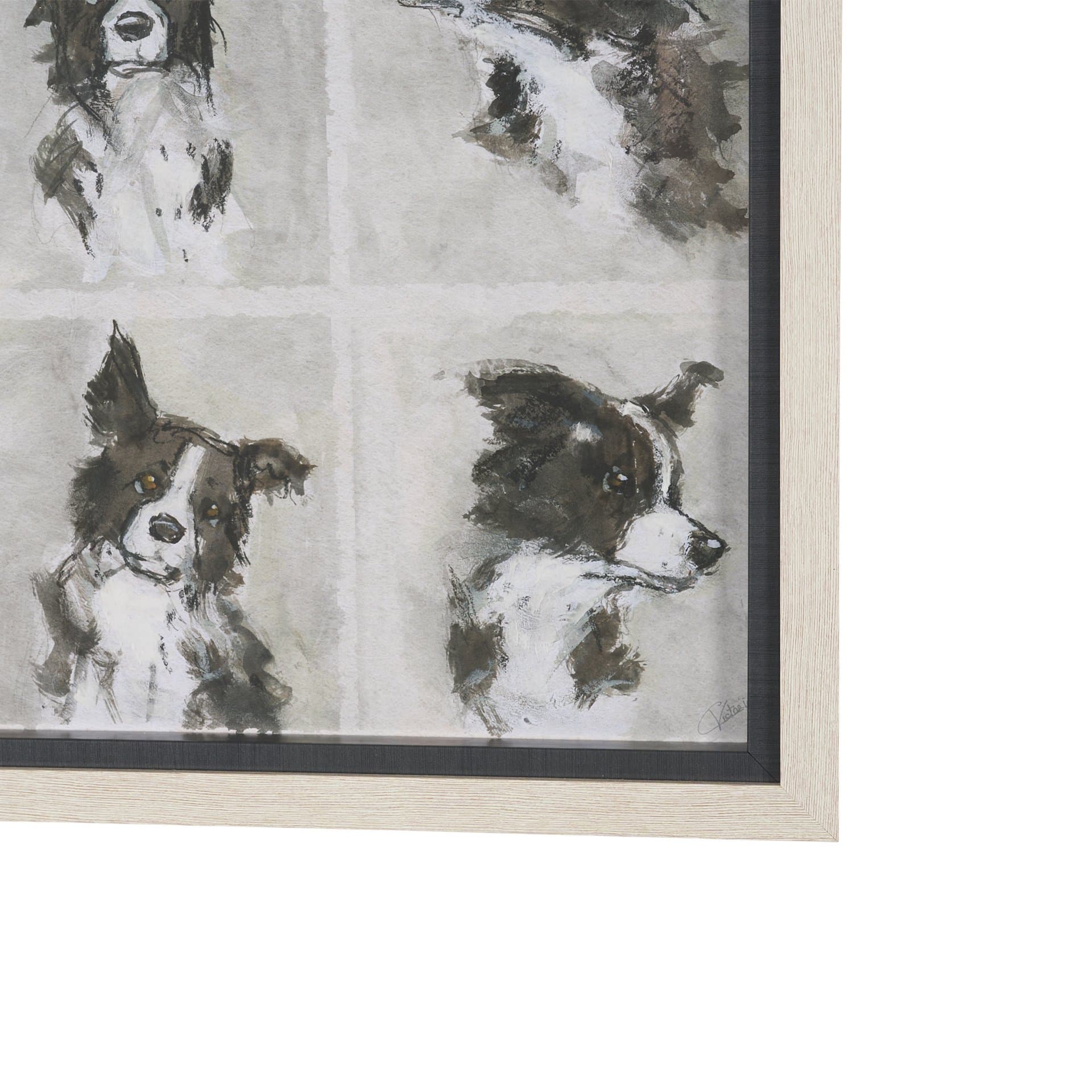 A Dogs Many Faces by Mercana Studio Hand-Embellished Framed Artwork Matted under Glass — product photograph