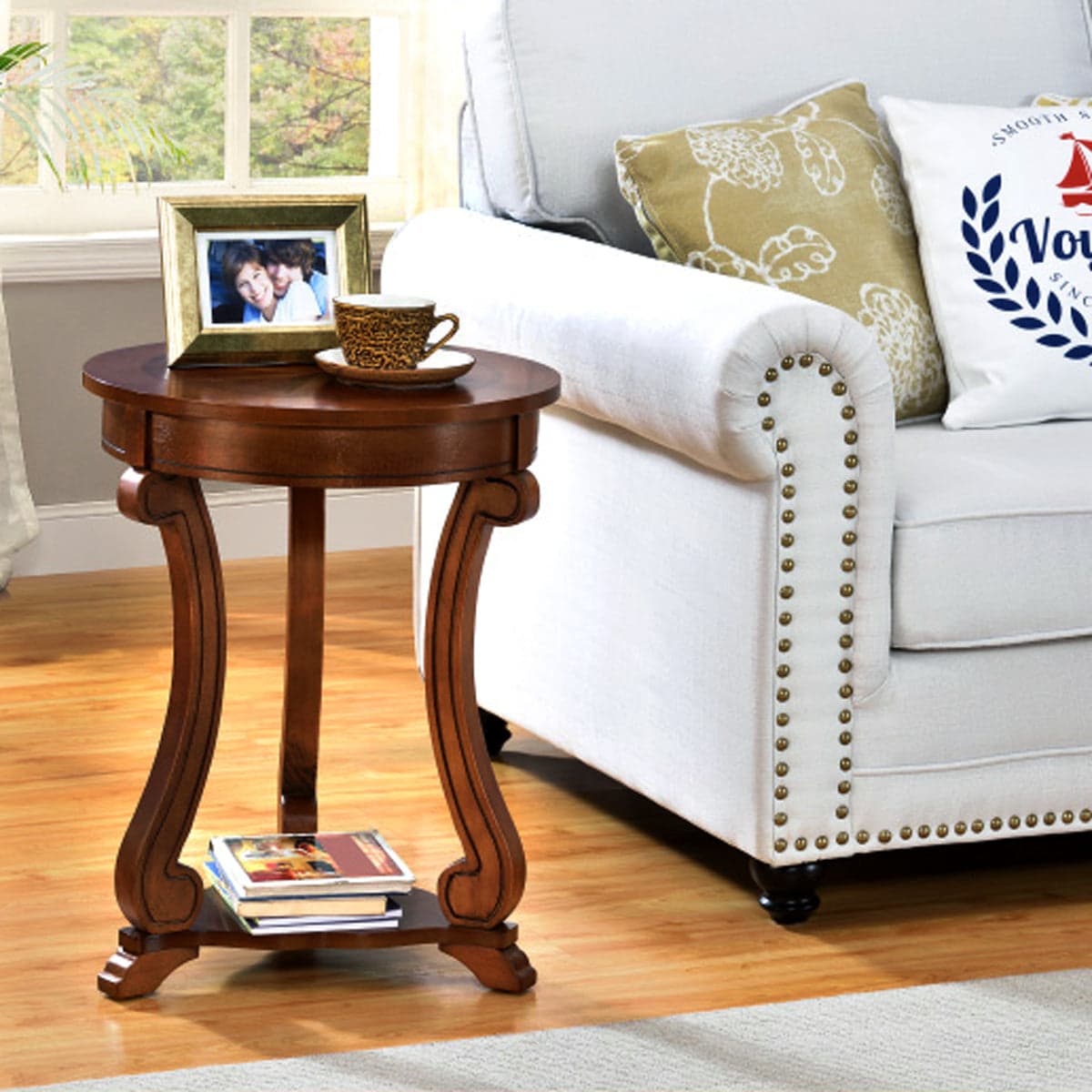 Round Pub Table HF027 Cherry Finish — product photograph