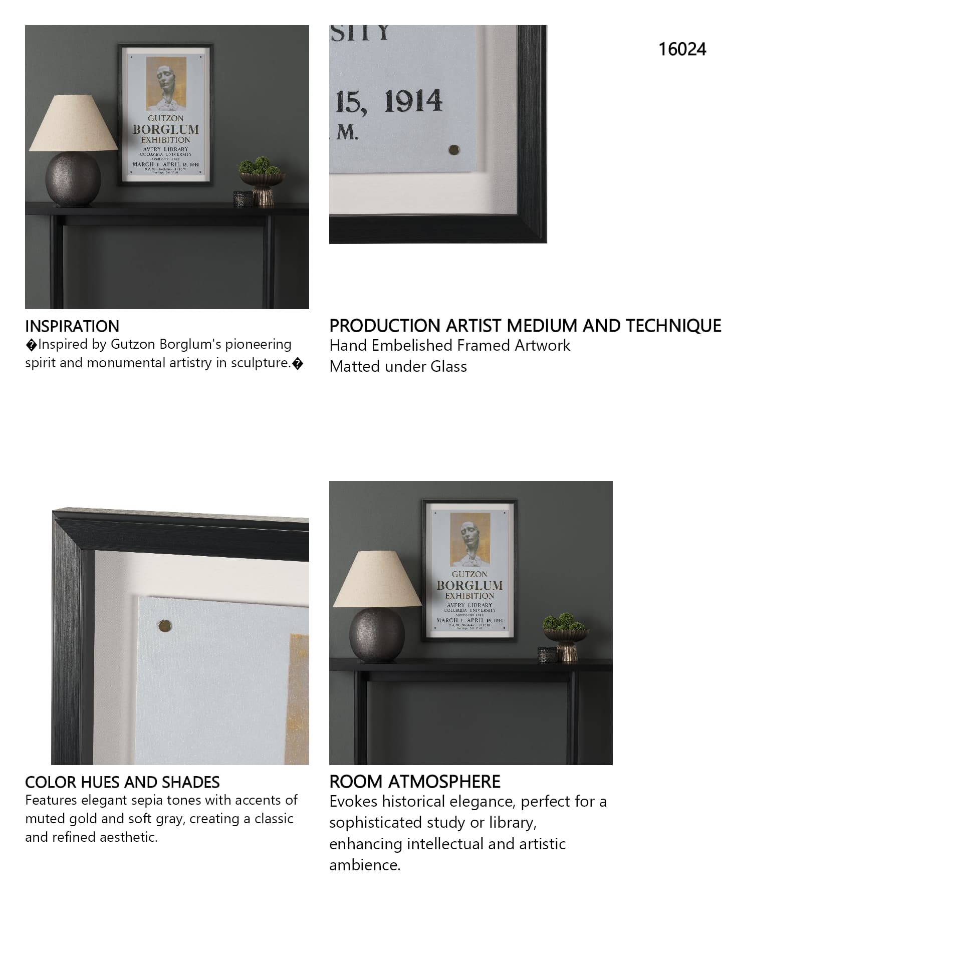 Ephemera Sculpture by The Vintage Collection Hand Embelished Text Framed Artwork Matted under Glass — in a styled room