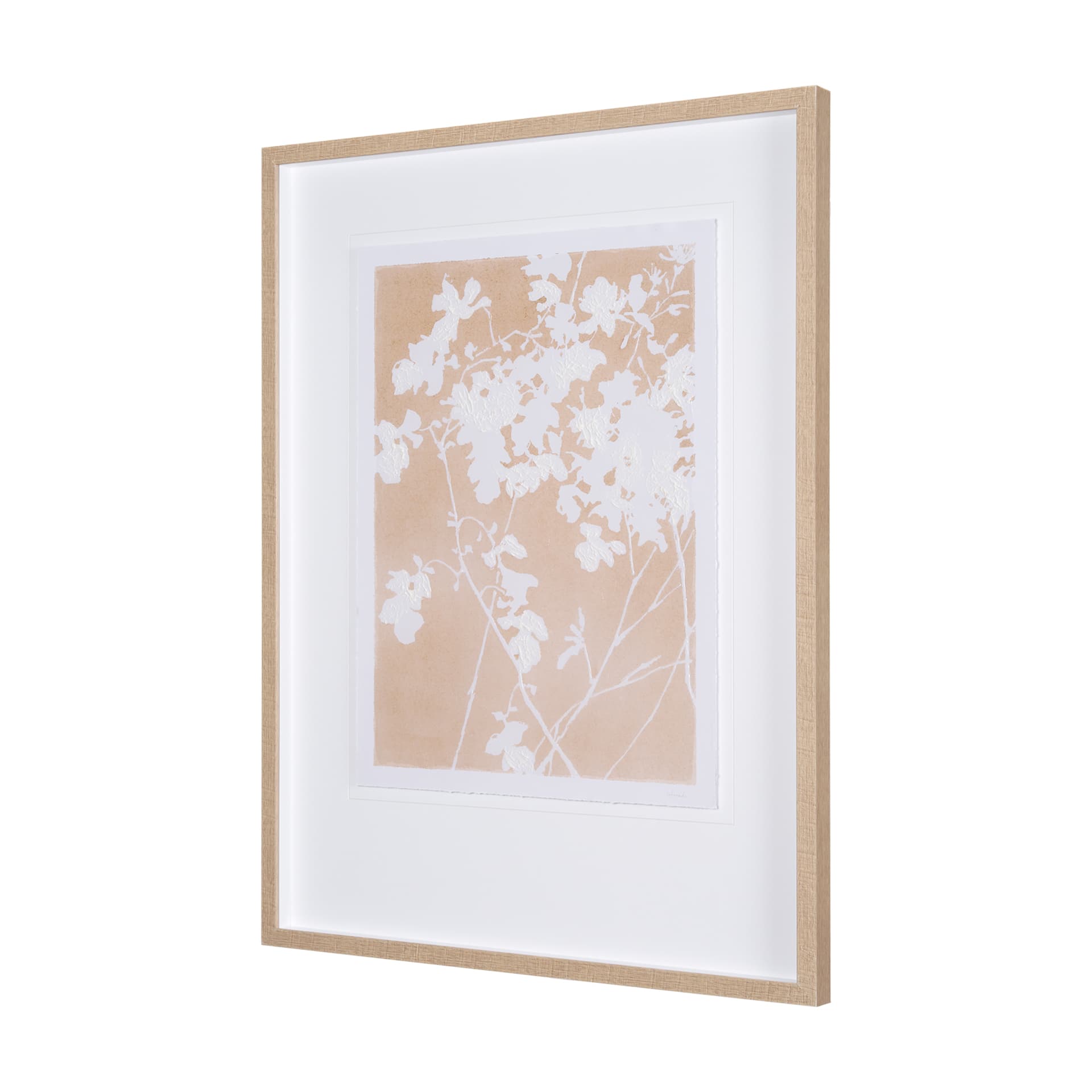 Flower Silhouette-Jasmine by Mercana Studio Hand Embelished Framed Art Print Matted under Glass — product photograph