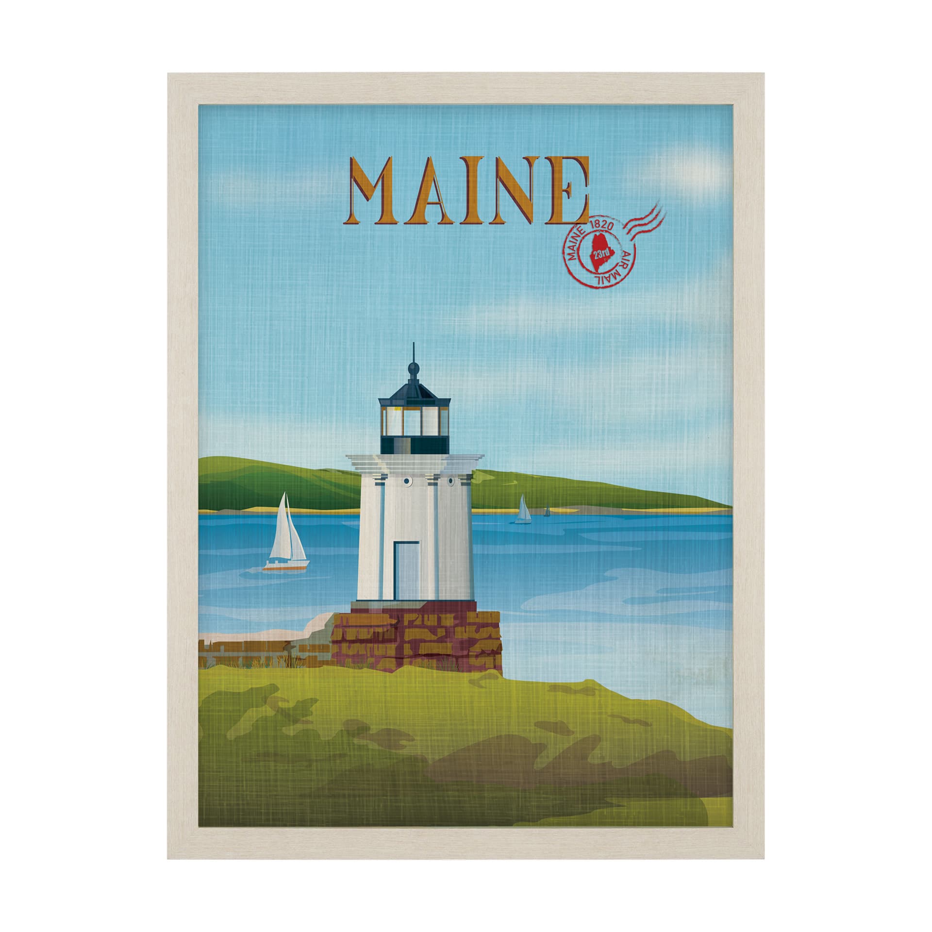 Maine GO (L) by Mercana Studio Textured Framed Artwork Matted — product photograph