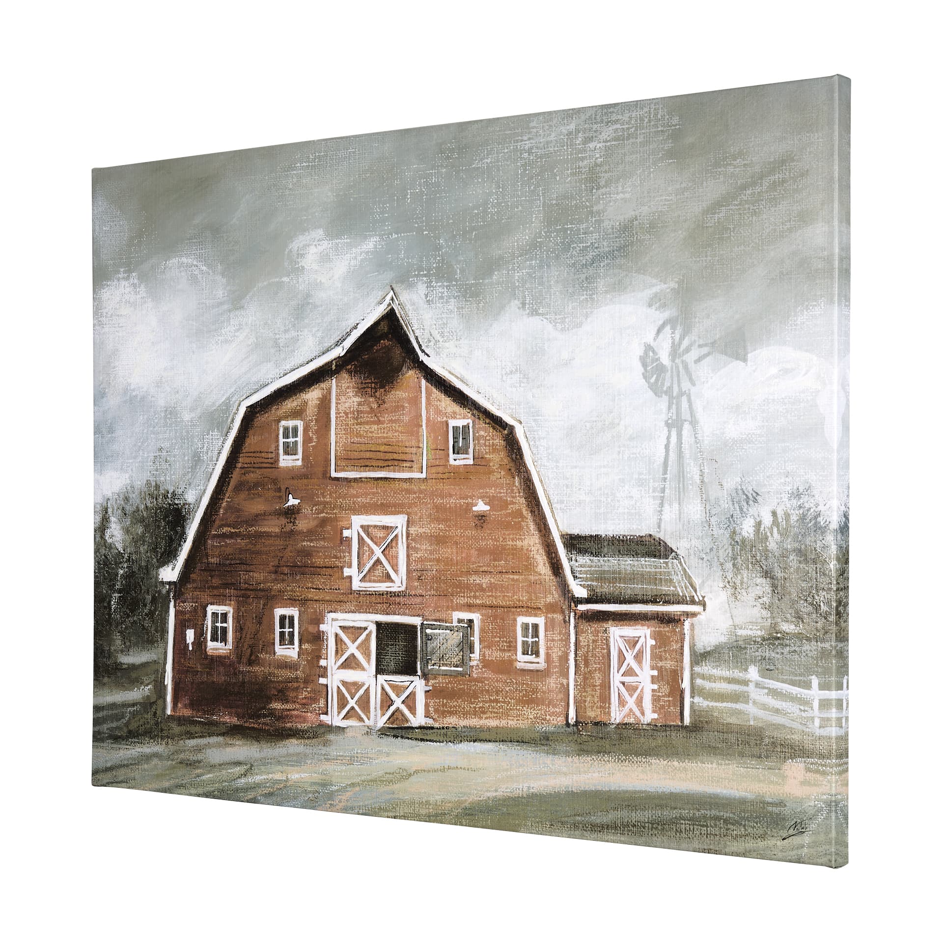Old Barn IV by Mercana Studio a Hand Embellished Textured Canvas — product photograph