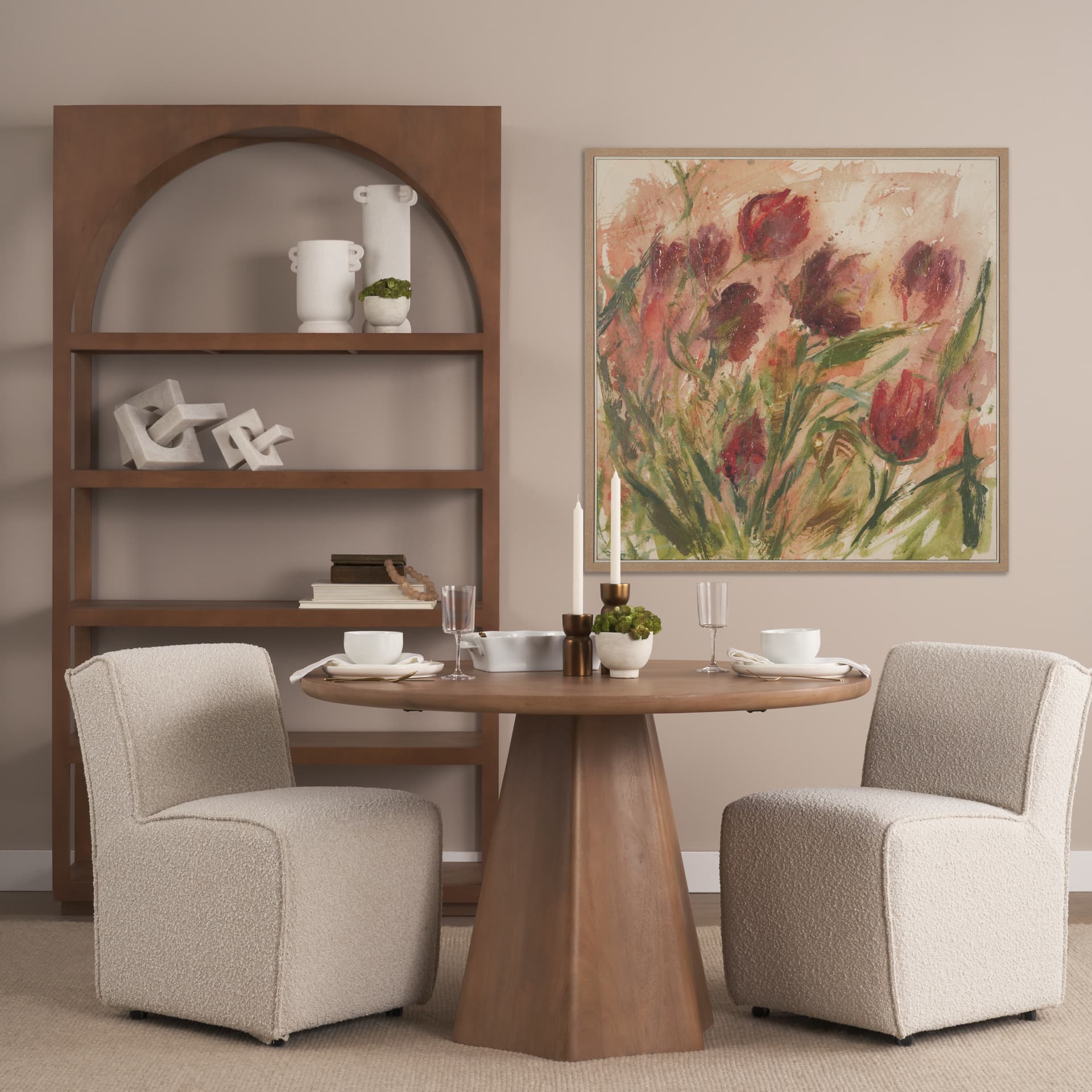 Springs Ritual by Mercana Studio a Hand Embellished Textured Framed Canvas — in a styled room