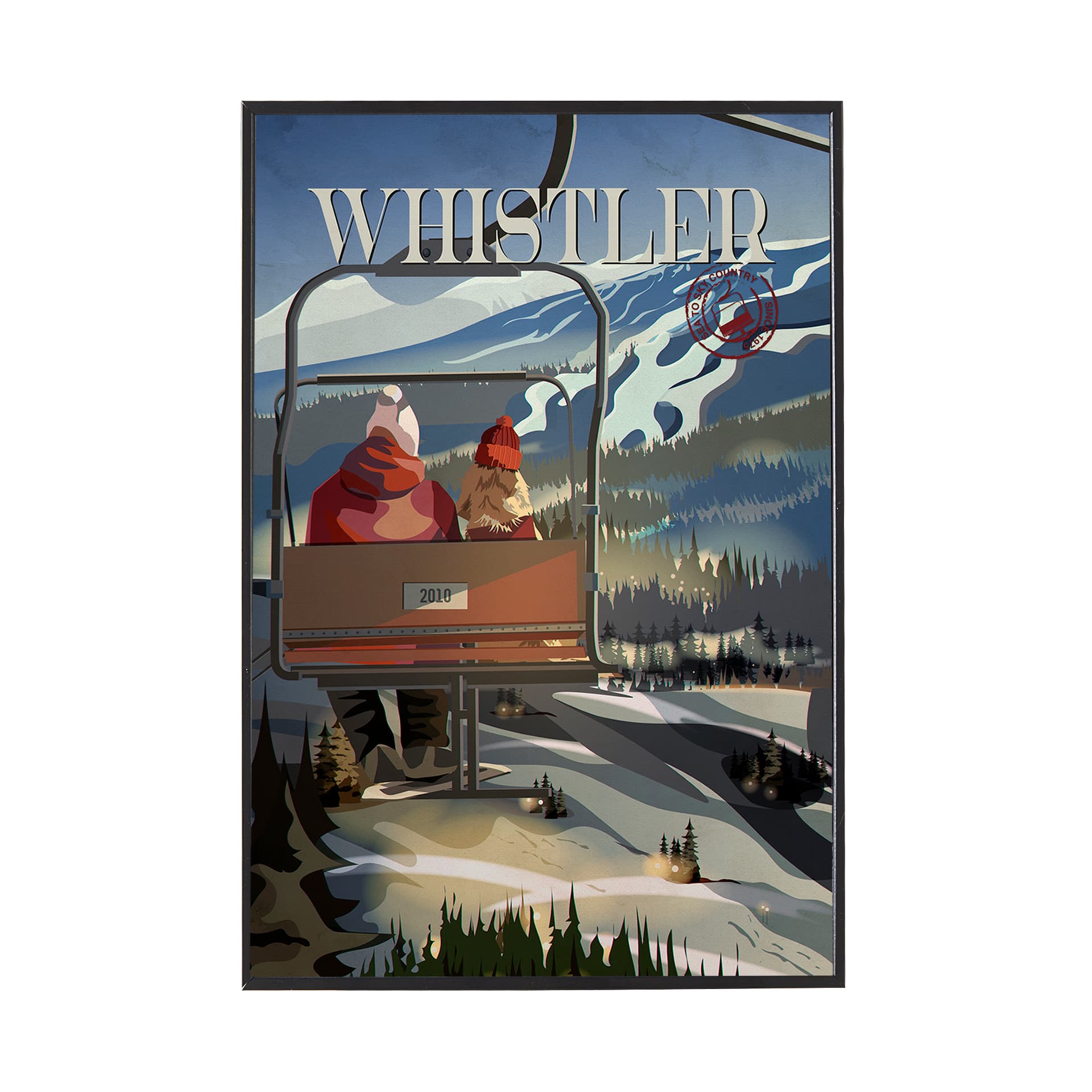 Whistler Go Canada (SM) by Mercana Studio a Hand Embellished Decograph Framed Art Print — product photograph
