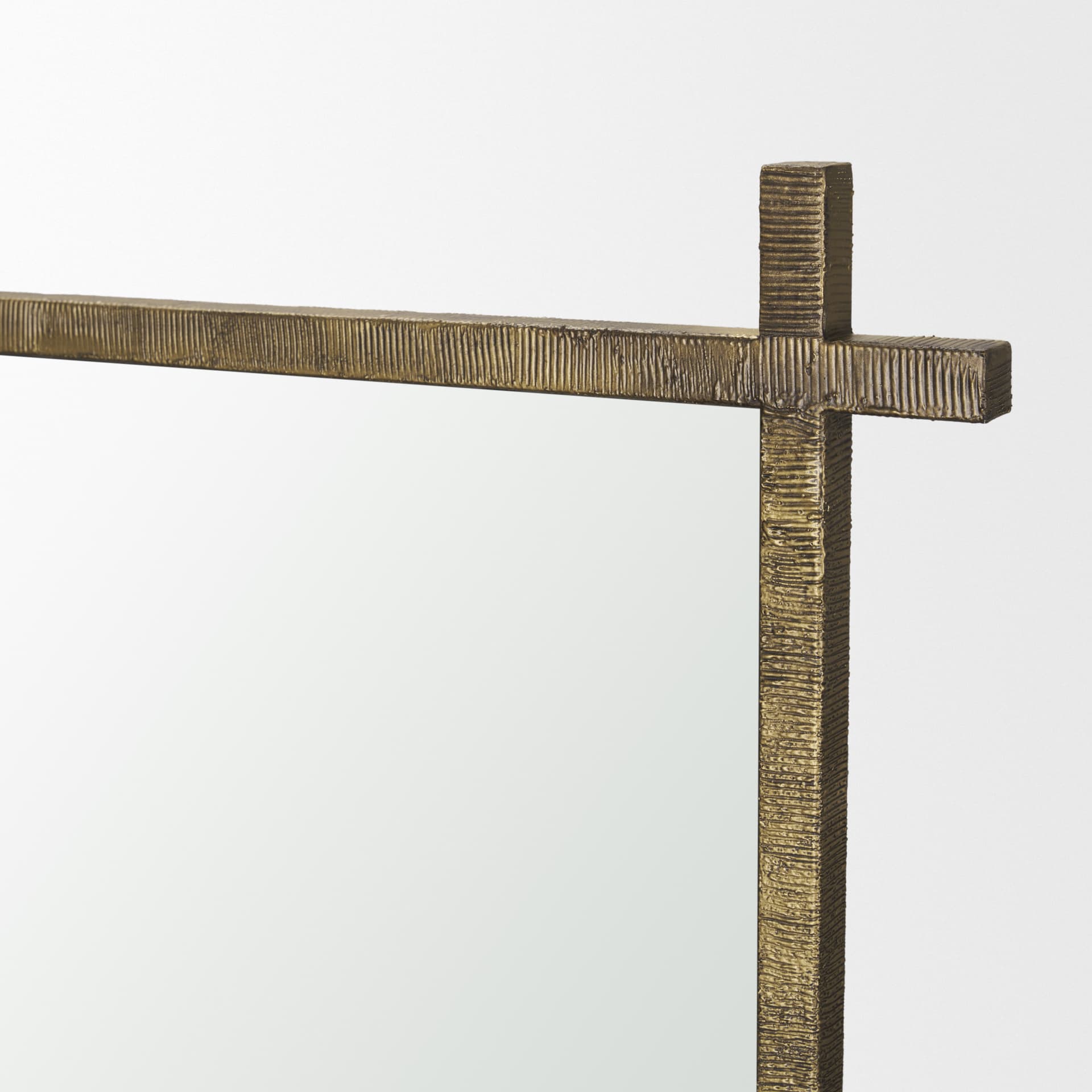 Tori Textured Gold Metal Cross Frame Wall Mirror — product photograph