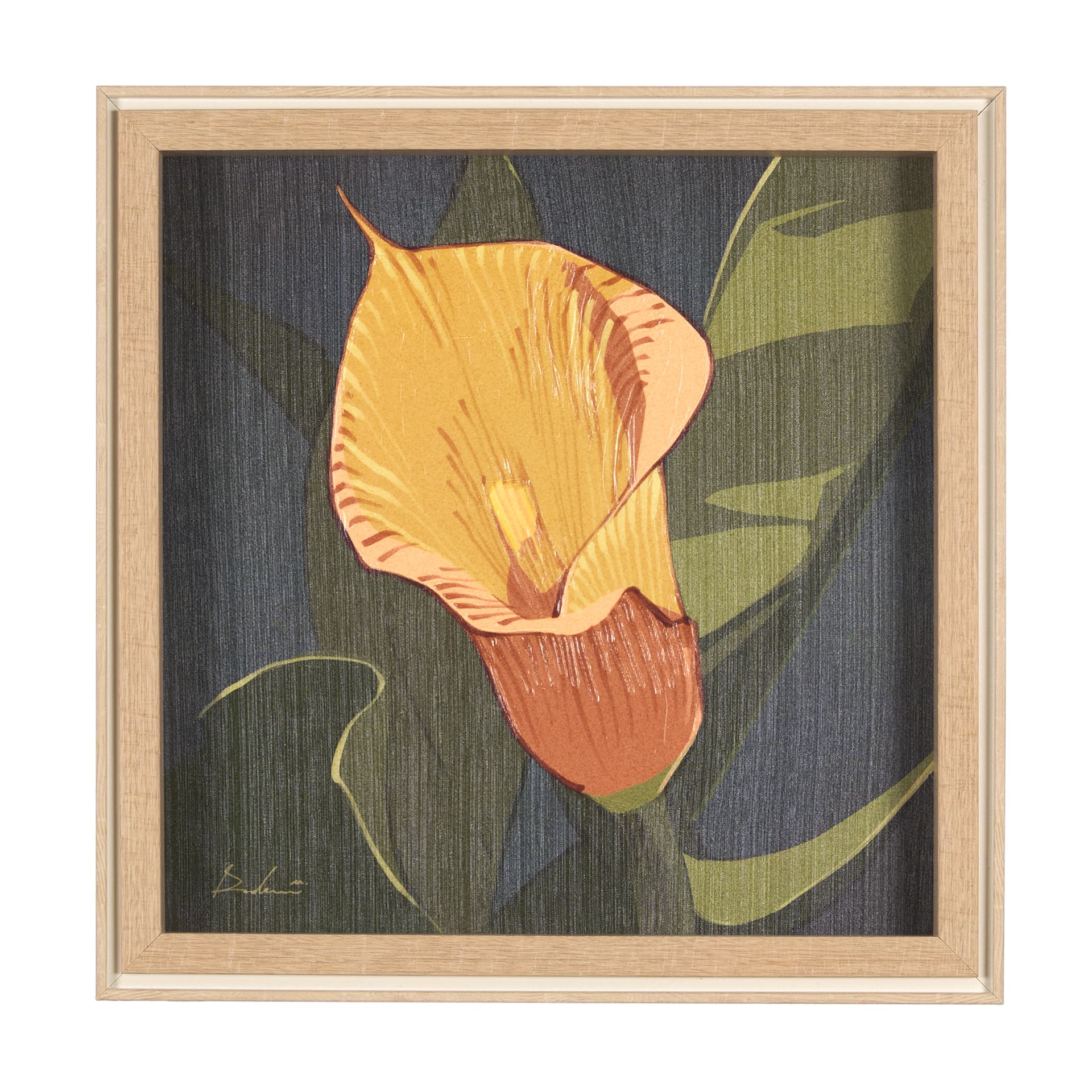 Flower Portrait VIII (CALLA LILY) by Mercana Studio a Hand Embellished Textured Framed Art Print — product photograph