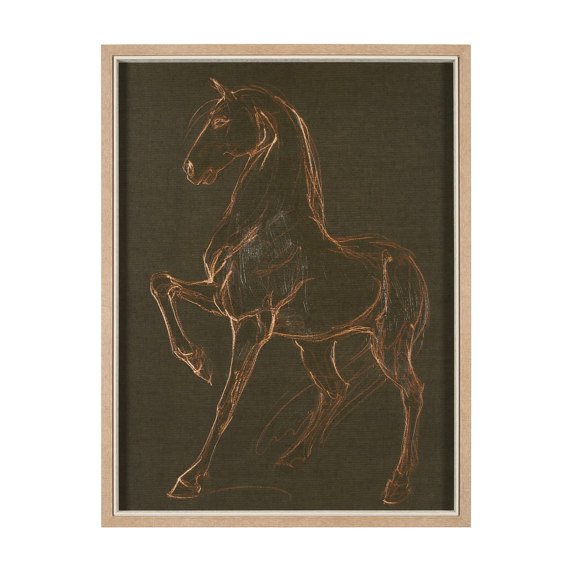 Horse IV Olive by Mercana Studio a Hand Embellished Textured Framed Art Print — product photograph