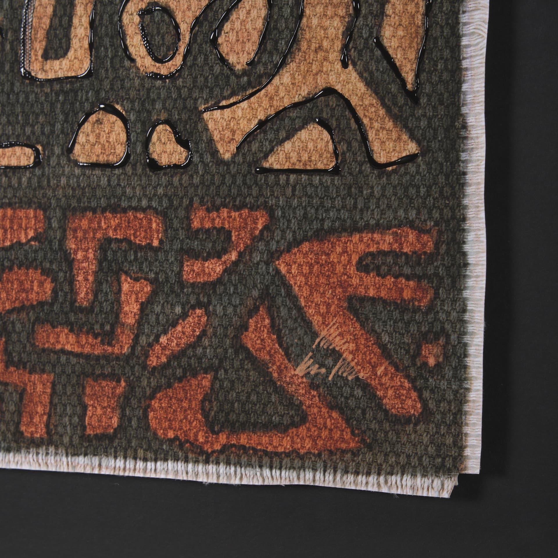 Mud Cloth Tapestry II by Mercana Studio a Hand Embellished Framed Art Print Matted under Glass — product photograph