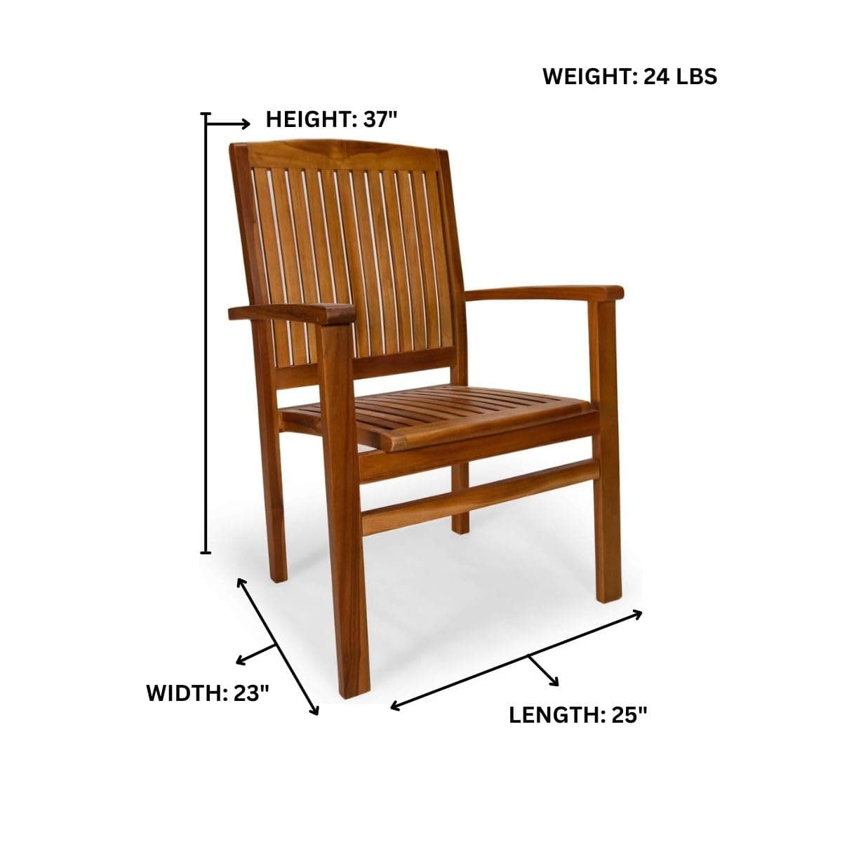 5-Piece Teak Butterfly Extension Table Stacking Chair Set with White Cushions TD72-24-W — product photograph