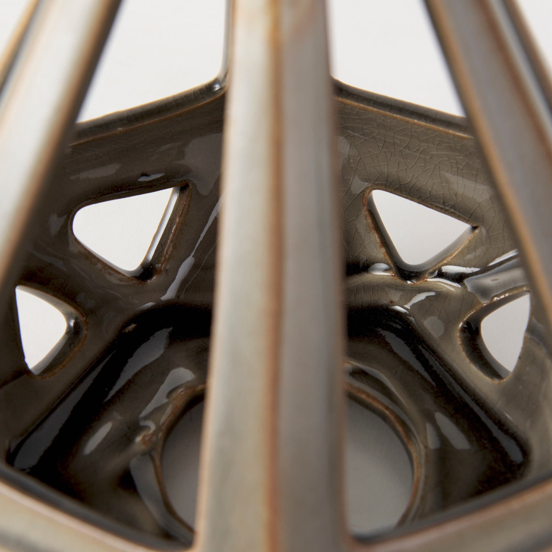 Hood 7.7L x 7.7W x 9.4H Bronze Geometric Ceramic Object — product photograph