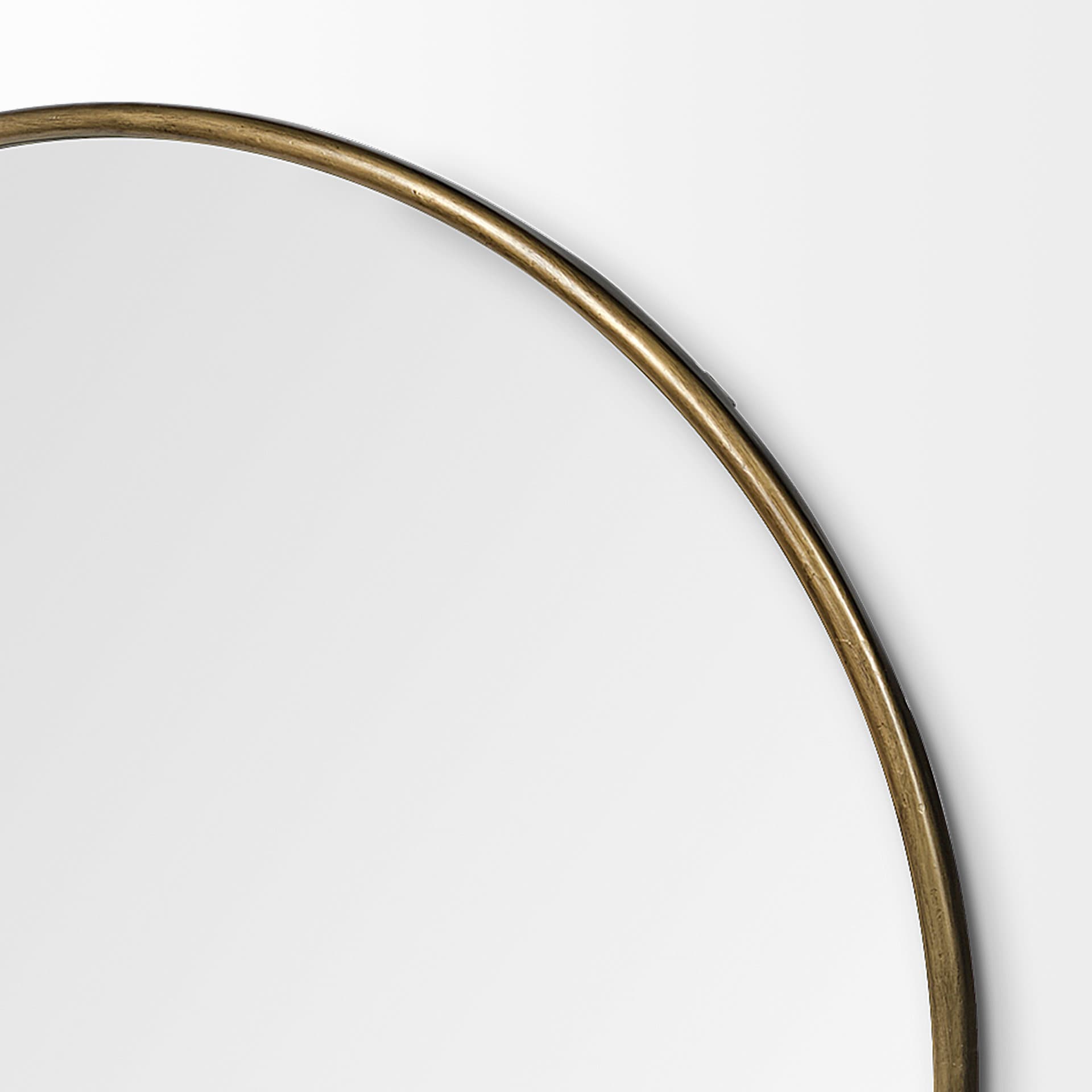 Piper 47.2L x 1.0W x 47.2H Large Gold Metal Round Wall Mirror — product photograph