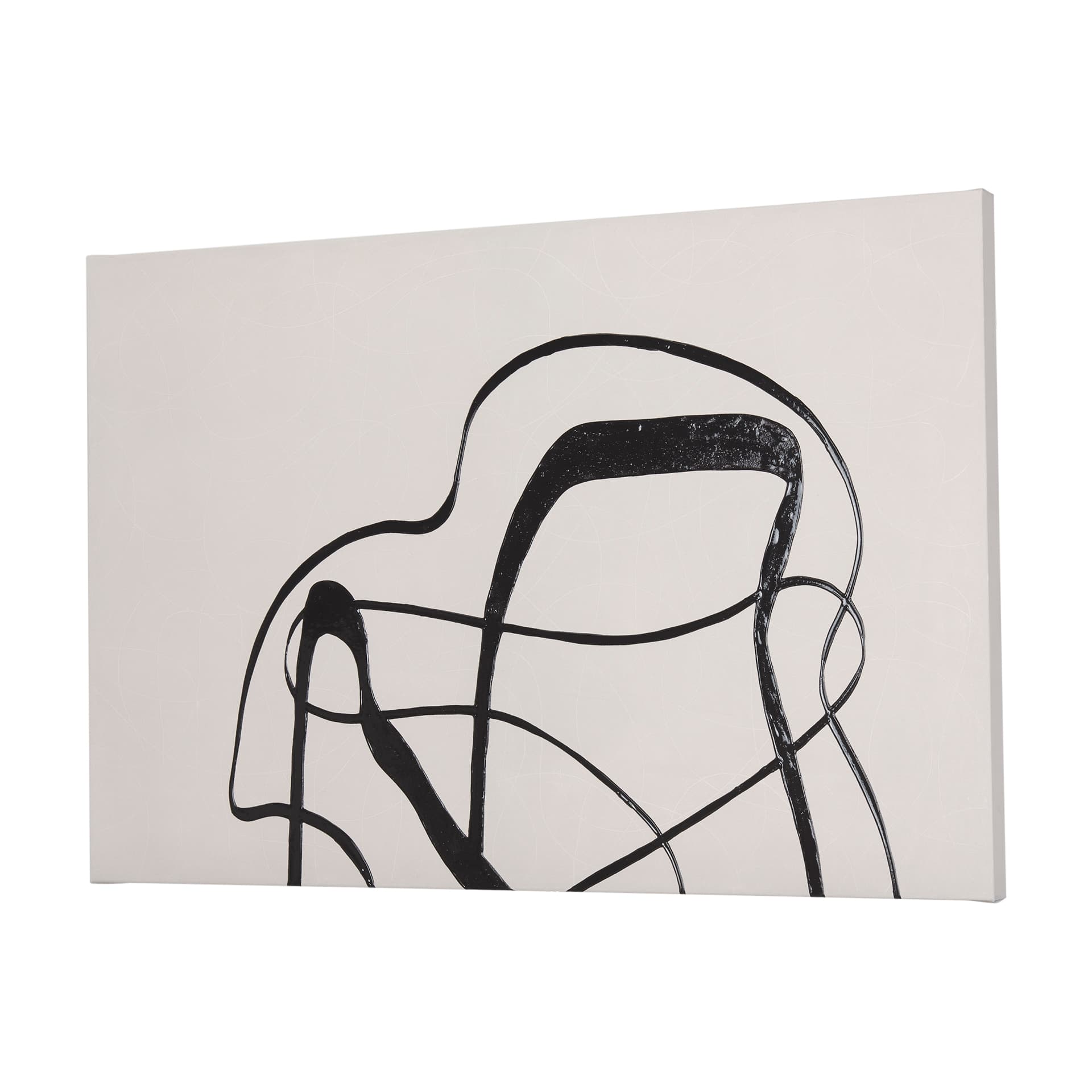 Free Lines Creamy (Set of 3) by Mercana Studio a Hand Embellished Textured Canvas — product photograph
