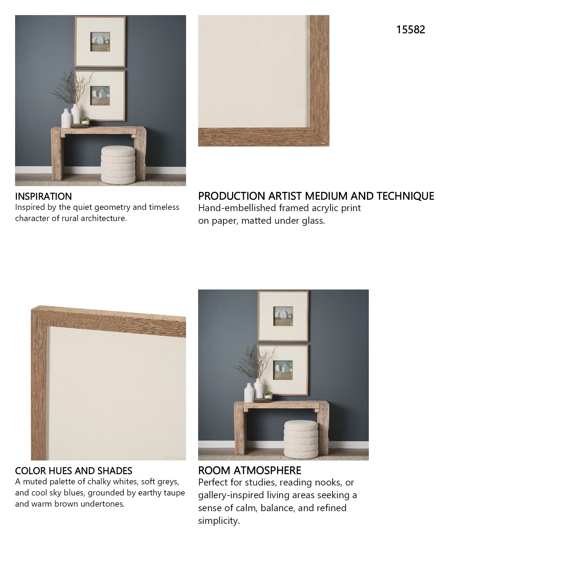 Structured View I by Mercana Studio a Hand Embellished Framed Art Print Matted under Glass — in a styled room