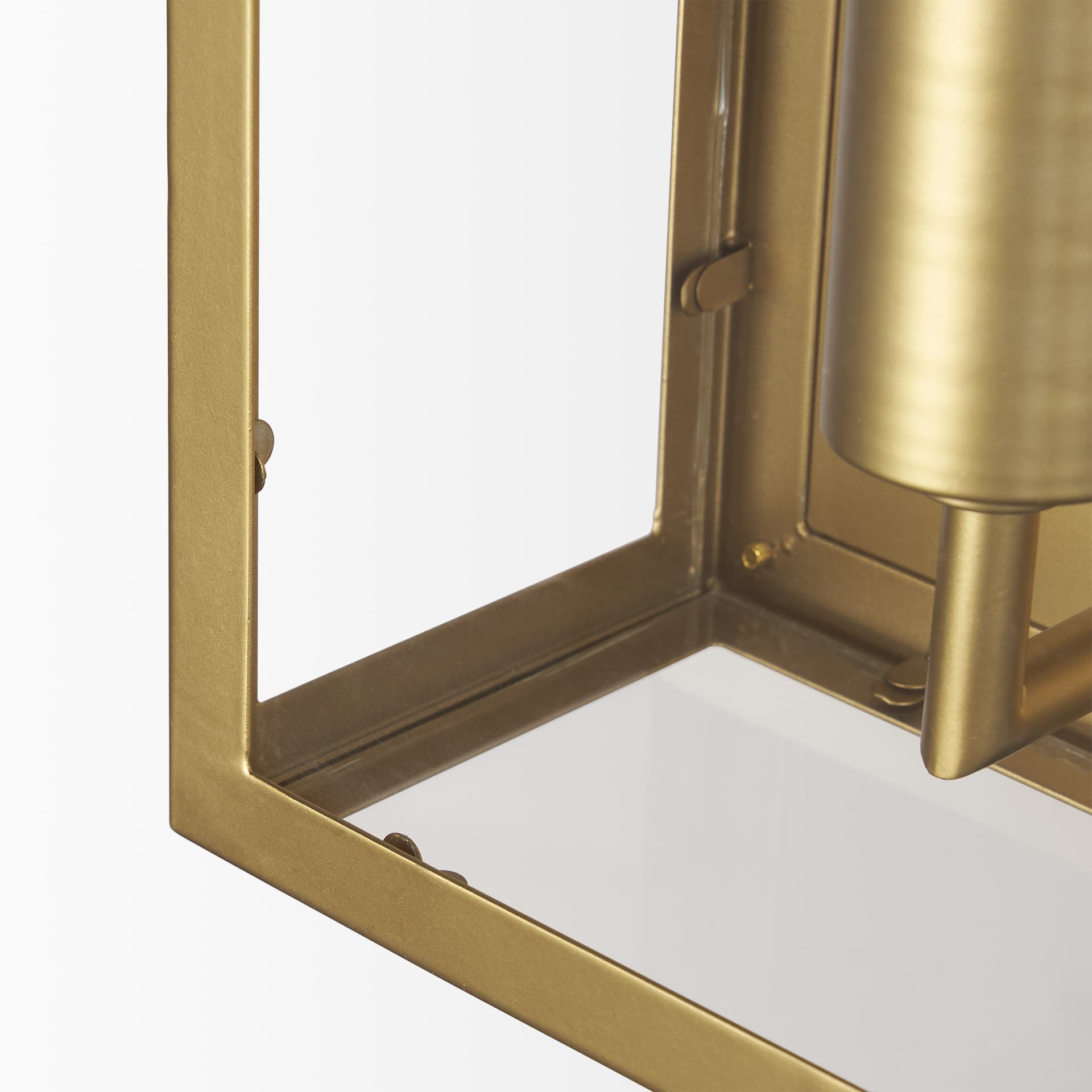 Cairn Brushed Gold Metal w/ Glass 1-Light Wall Sconce — product photograph