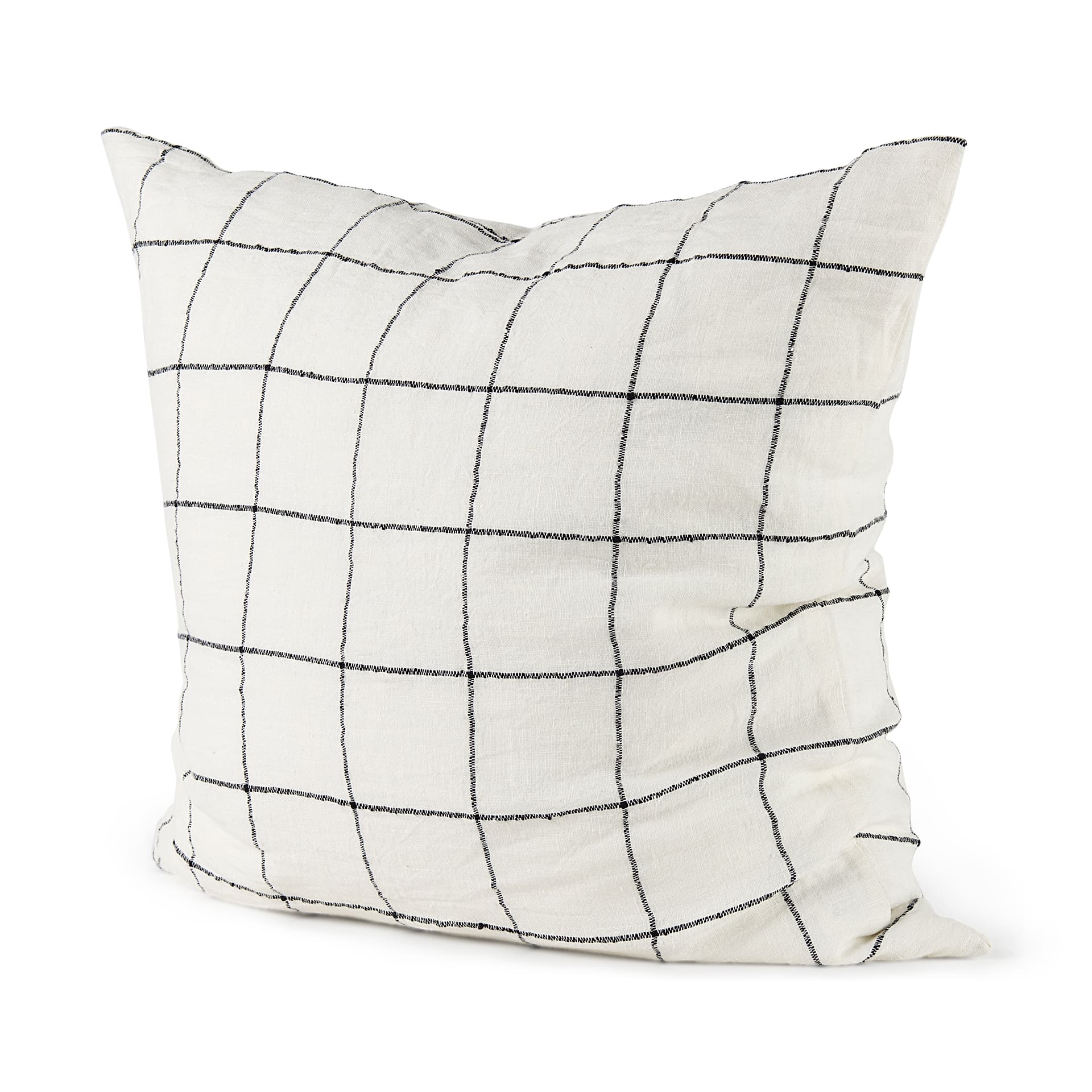Suzanne 22 x 22 White/Black Square Pattern Pillow Cover — product photograph