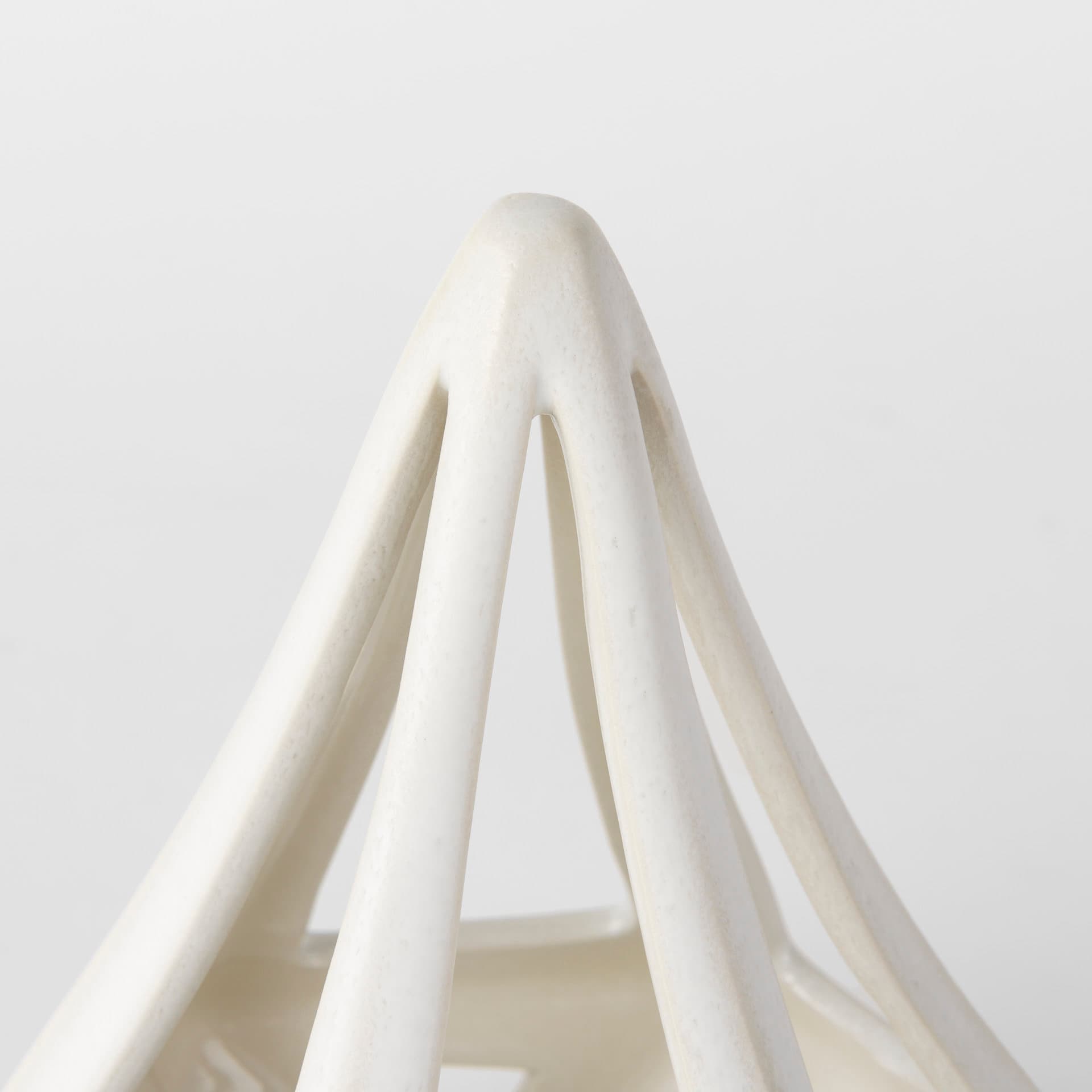 Hood 7.7L x 7.7W x 9.4H White Geometric Ceramic Object — product photograph