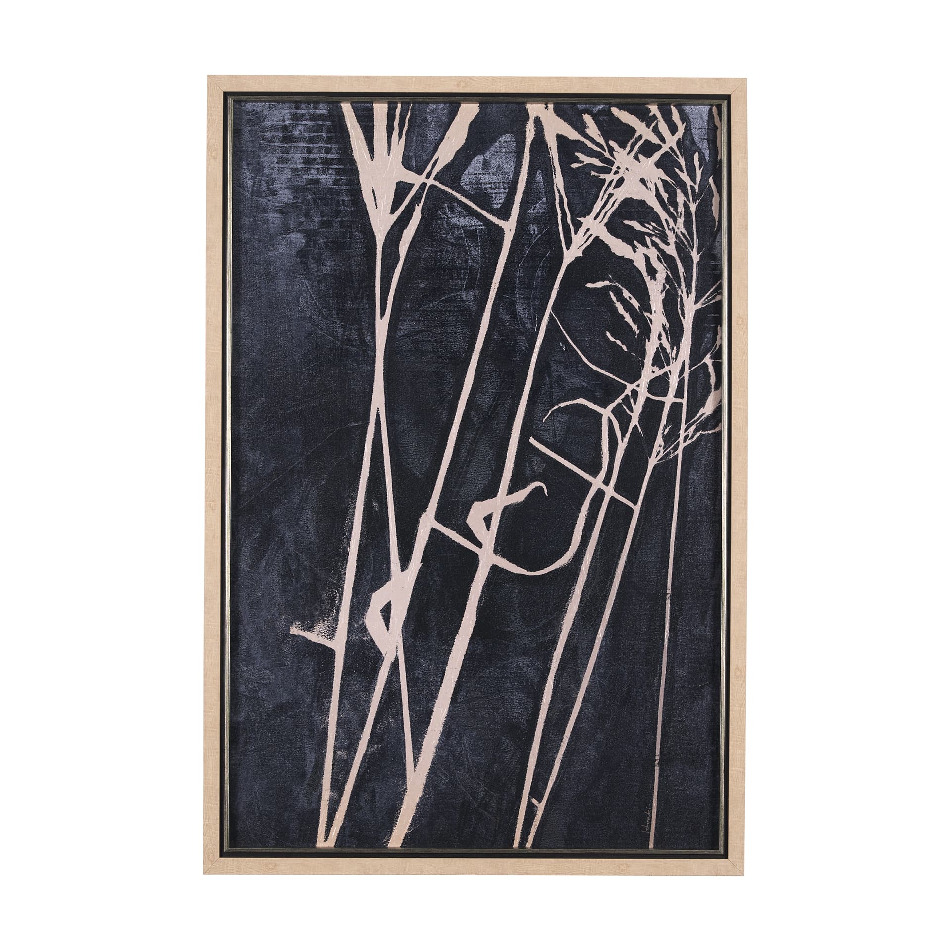Herbes Hautes Indigo II by Mercana Studio a Hand Embellished Textured Framed Art Print — product photograph