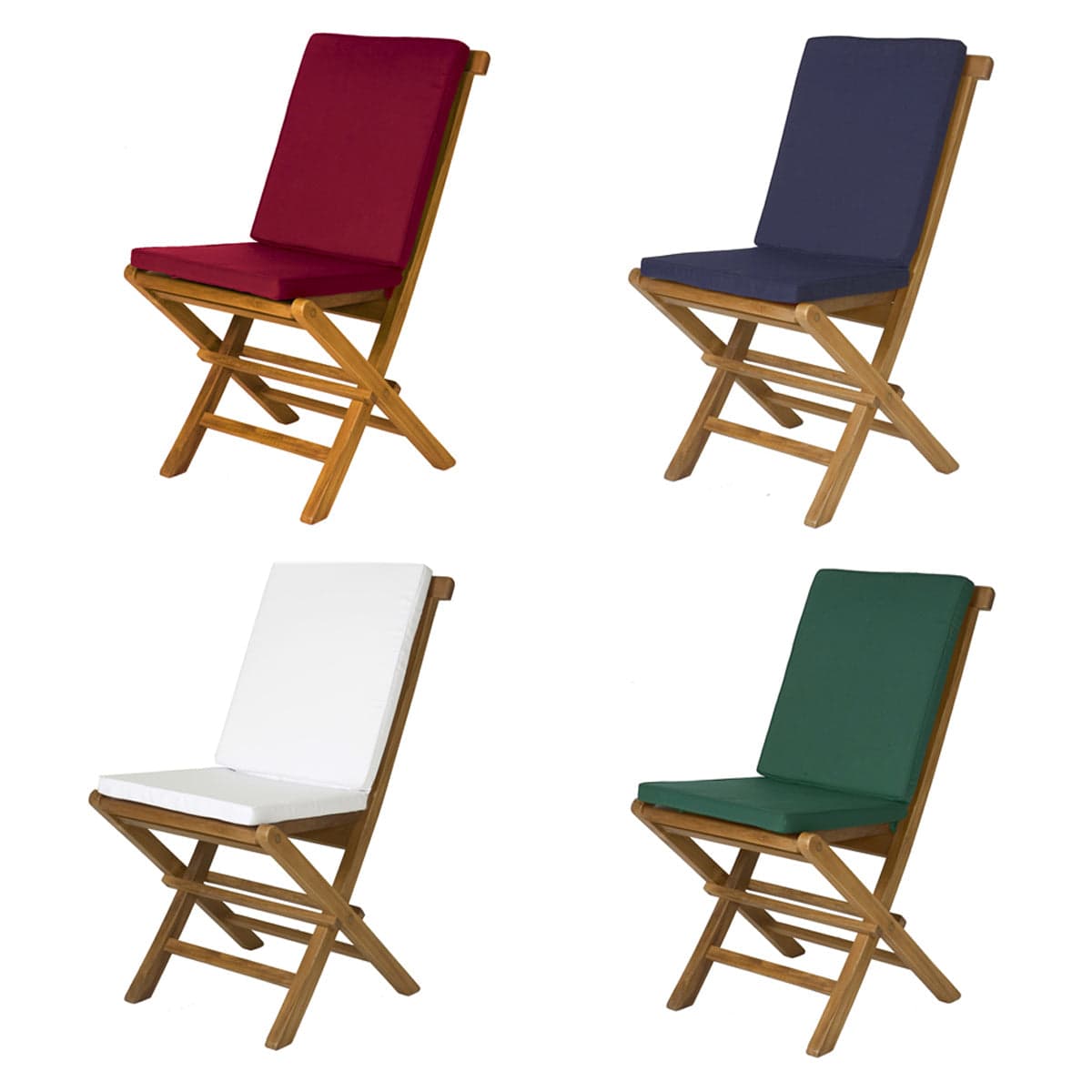 Folding Chair Set with Red Cushions TF22-2-R — product photograph
