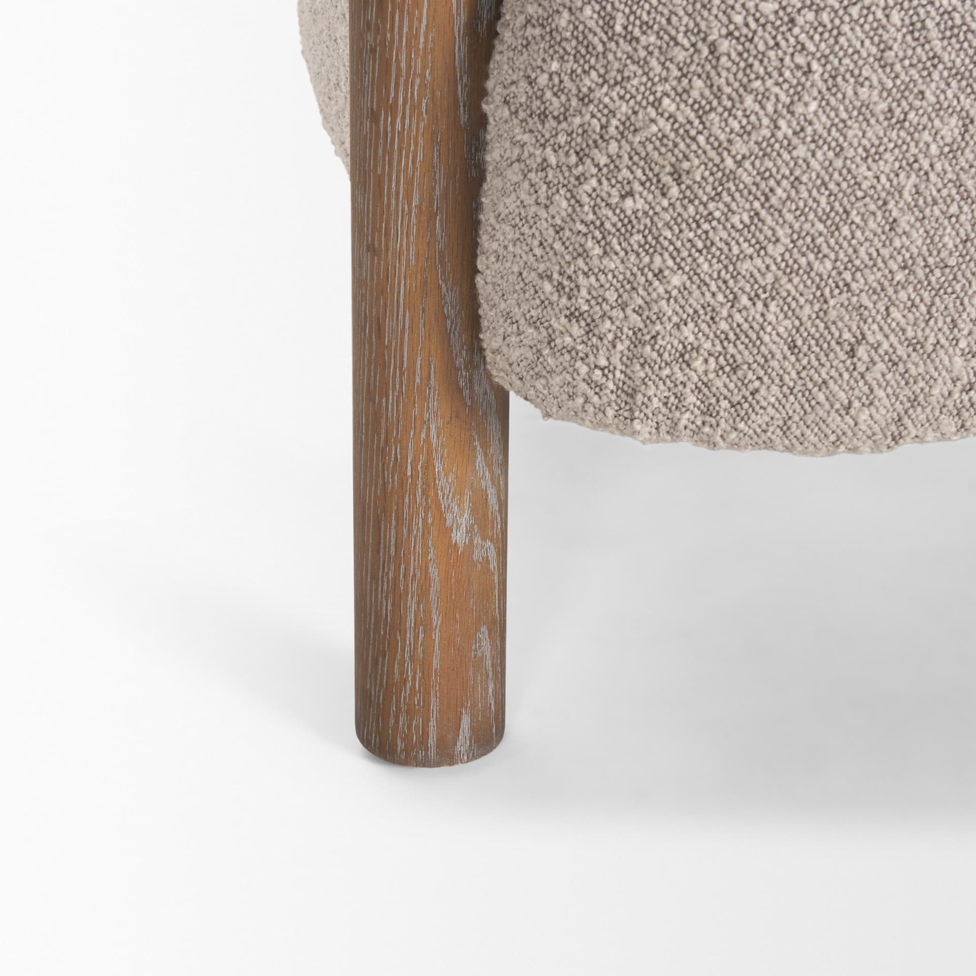 Gianna Open Back Medium Brown Wood w/ Taupe Boucle Fabric Accent Chair — product photograph
